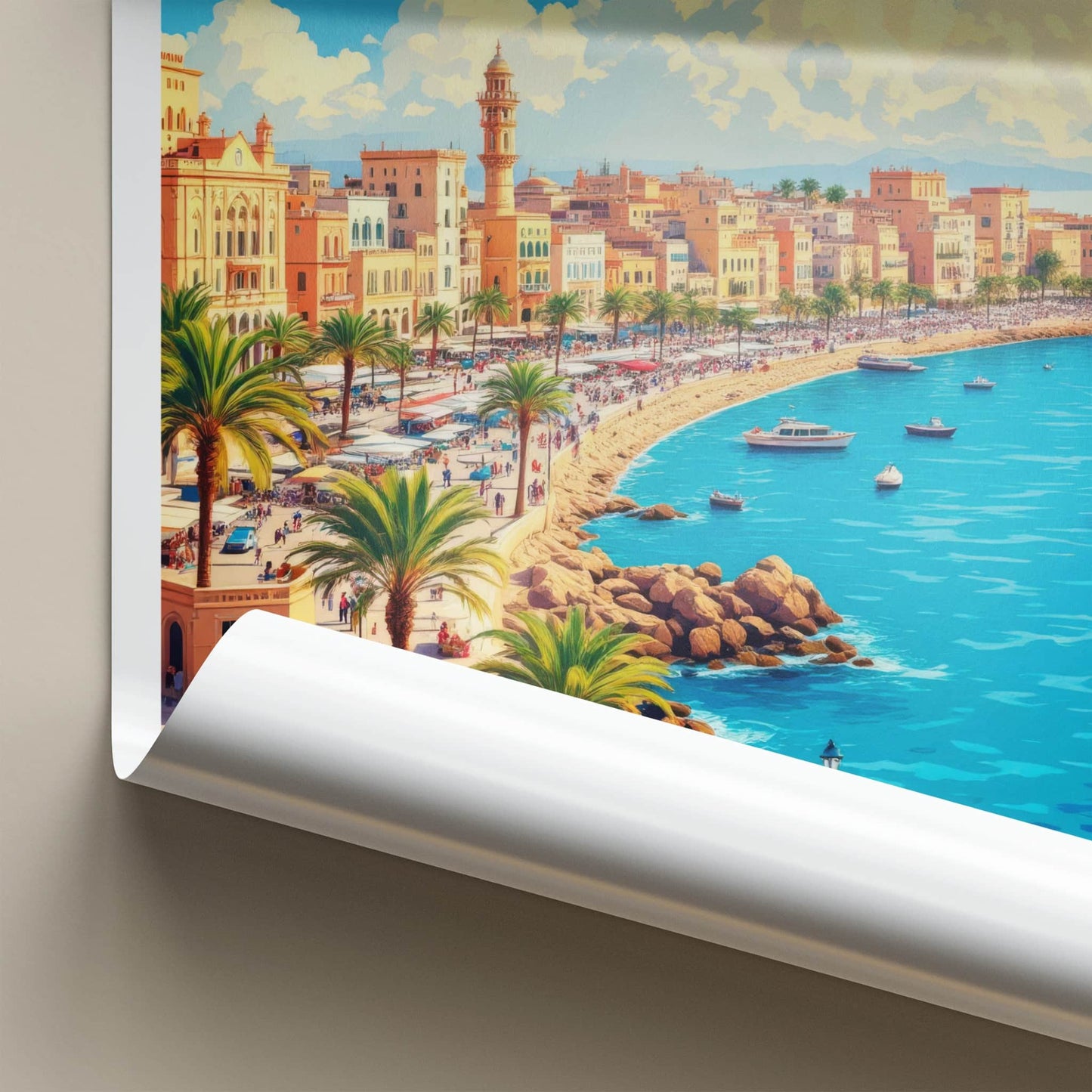 Alexandria Poster - Egypt Travel Art - Coastal City Promenade Home Decor