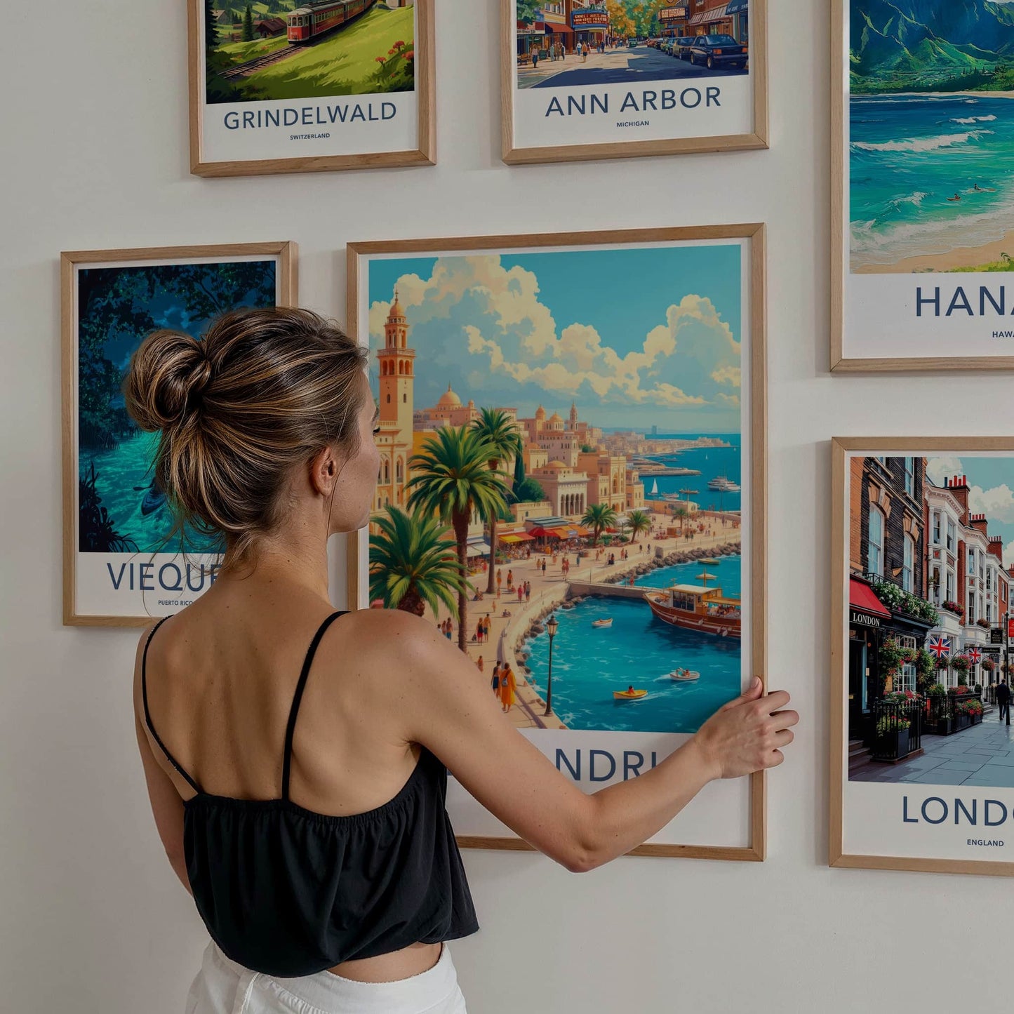 Alexandria Poster - Egypt Travel Art - Vibrant Coastal City Home Decor