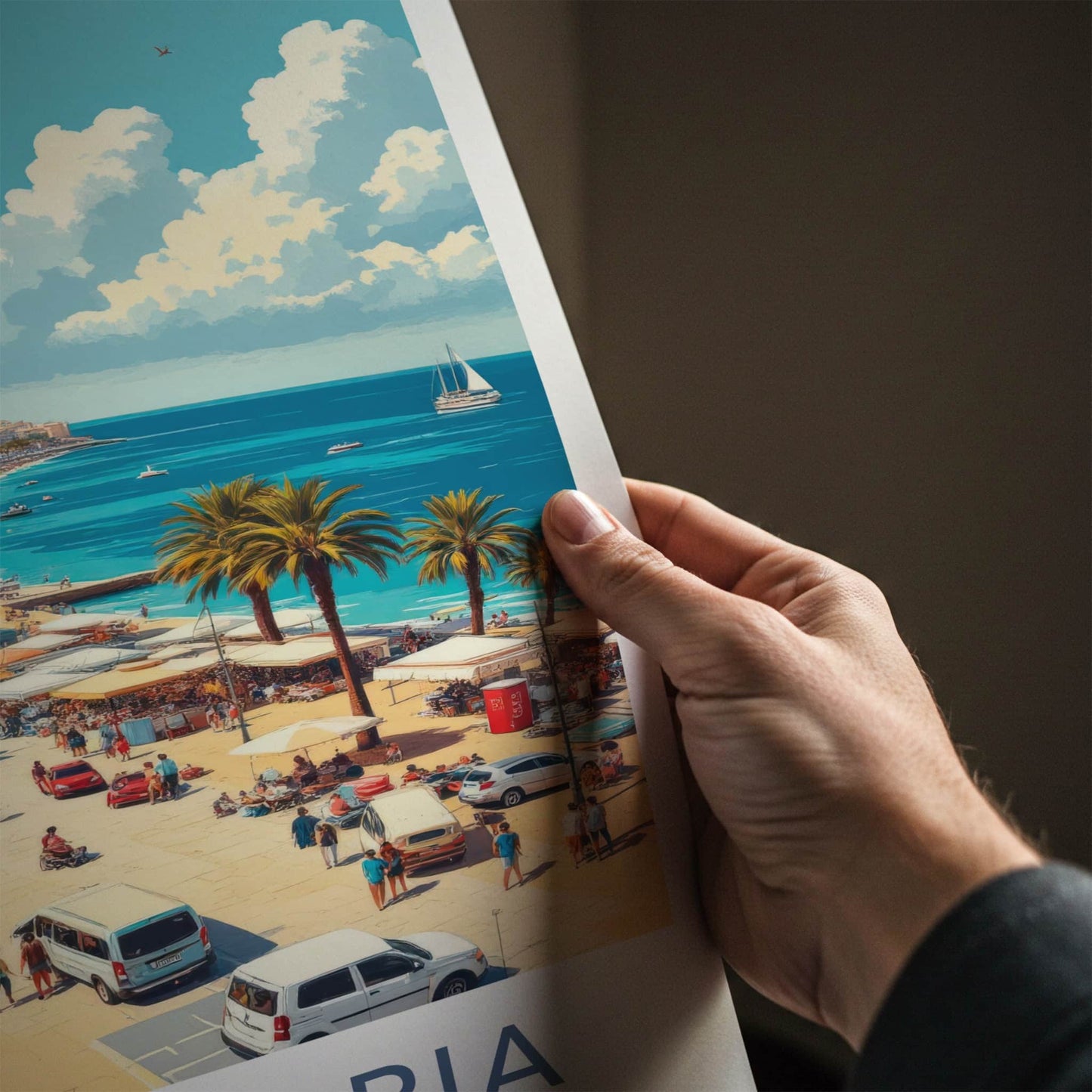 Alexandria Poster - Egypt Wall Art - Busy Seaside Promenade Home Decor