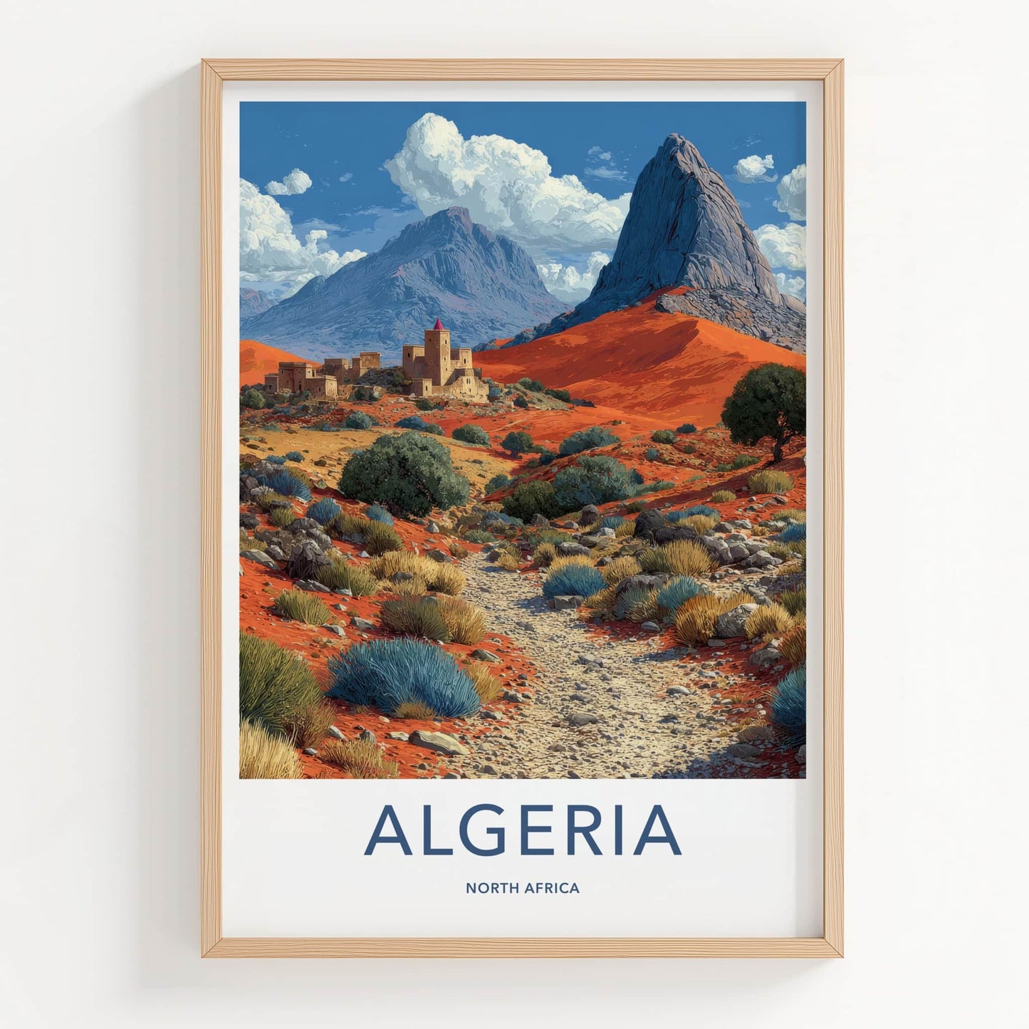 Algeria Poster - Africa Travel Art - Desert Mountain Village Home Decor