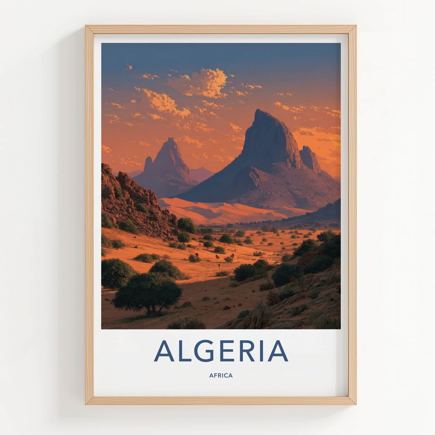 Algeria Poster - Africa Travel Art - Desert Mountain Vista Home Decor
