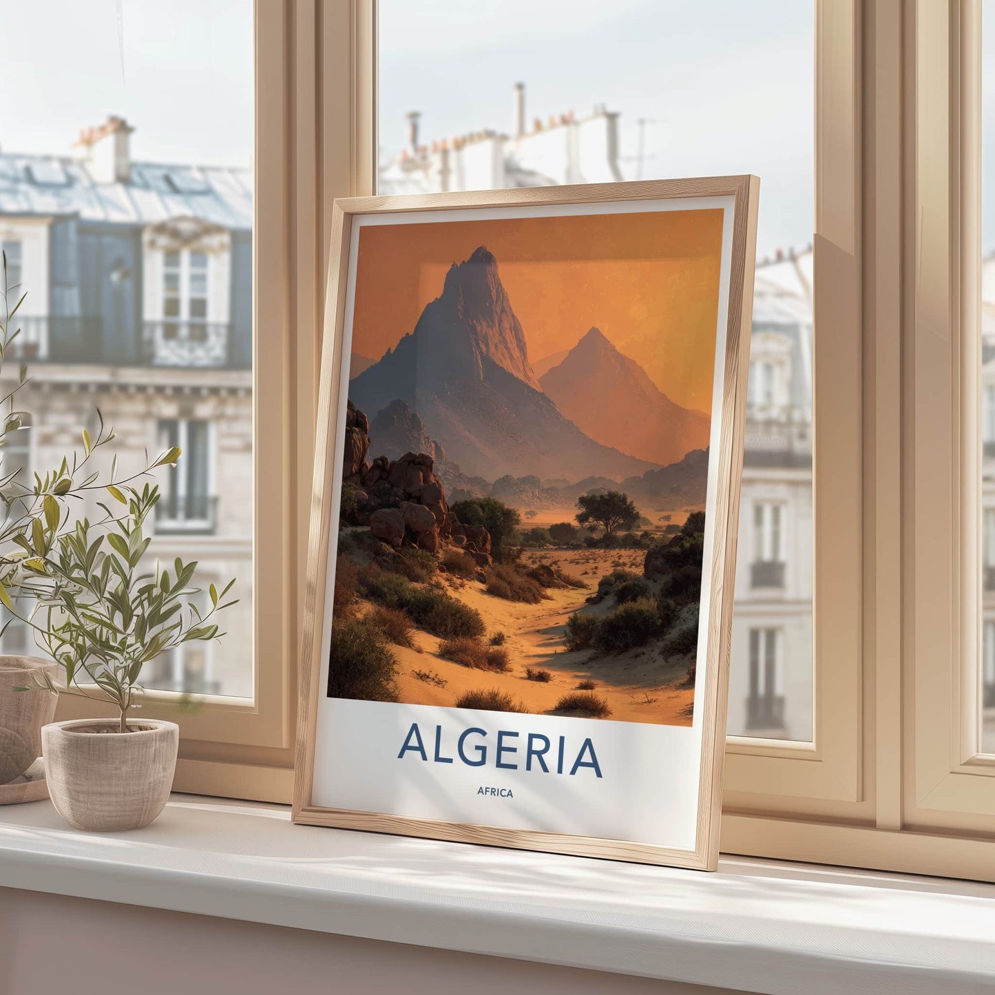 Algeria Poster - Algeria Travel Art - Arid Mountain Landscape Home Decor