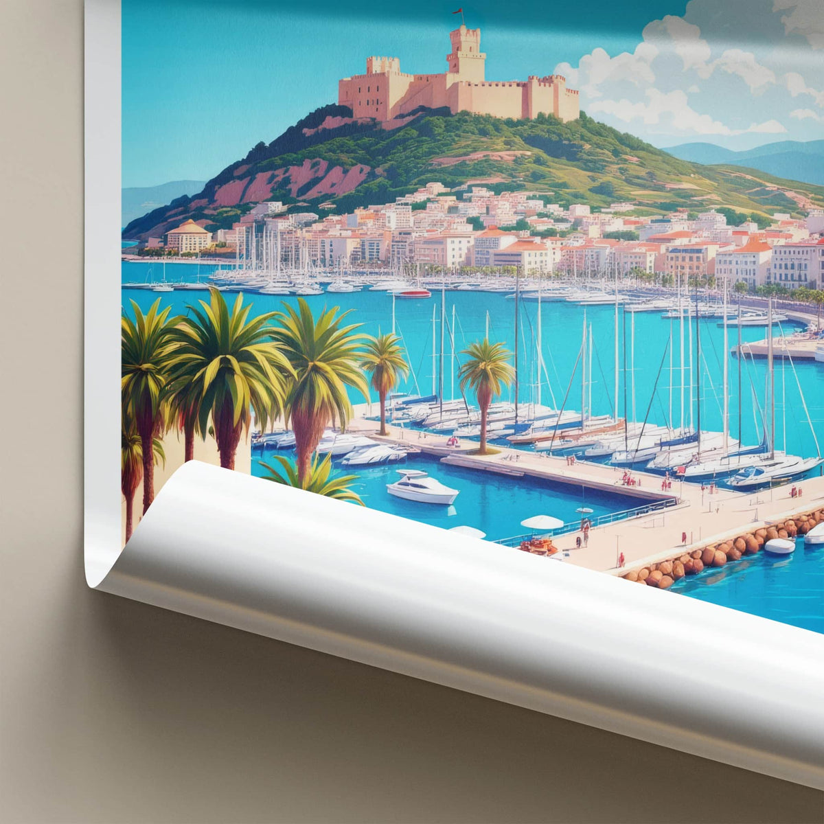 Alicante Poster - Spain Framed Print - Sunny Harbor Castle Framed Decor