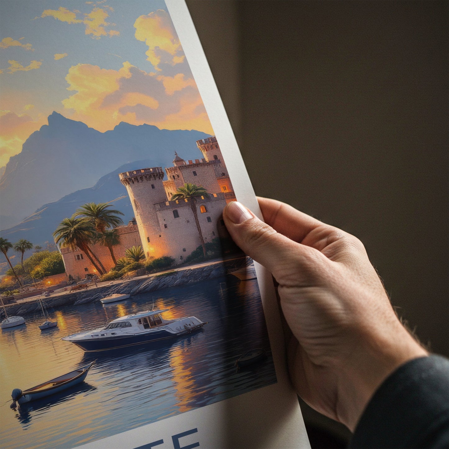 Alicante Poster - Spain Travel Art - Coastal Sunset Harbor Home Decor