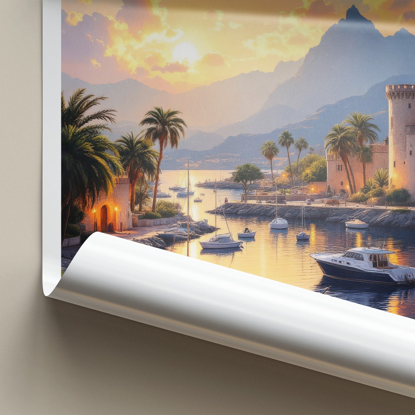 Alicante Poster - Spain Travel Art - Coastal Sunset Harbor Home Decor