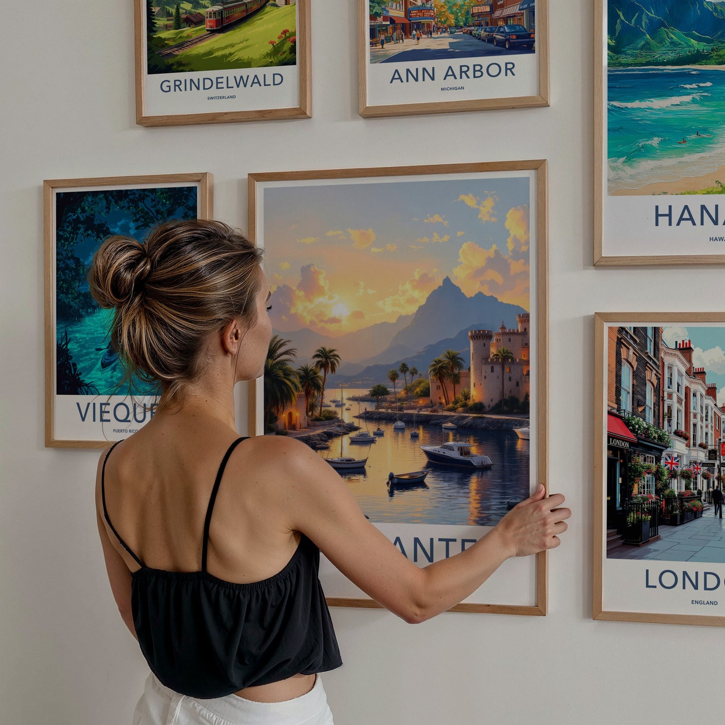 Alicante Poster - Spain Travel Art - Coastal Sunset Harbor Home Decor