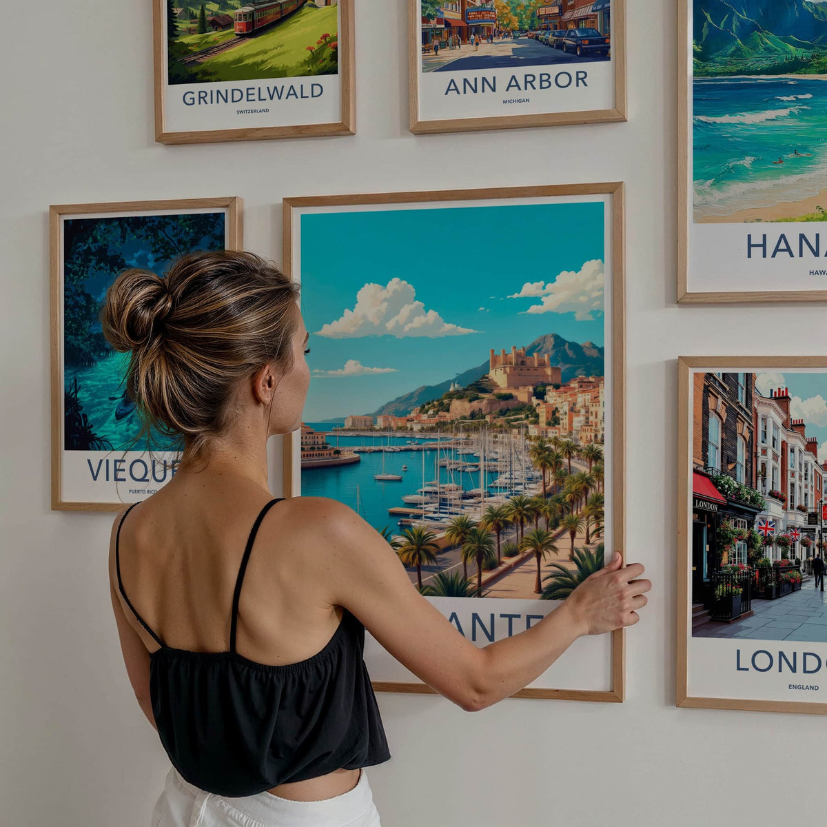 Alicante Poster - Spain Travel Art - Historic Castle City Home Decor