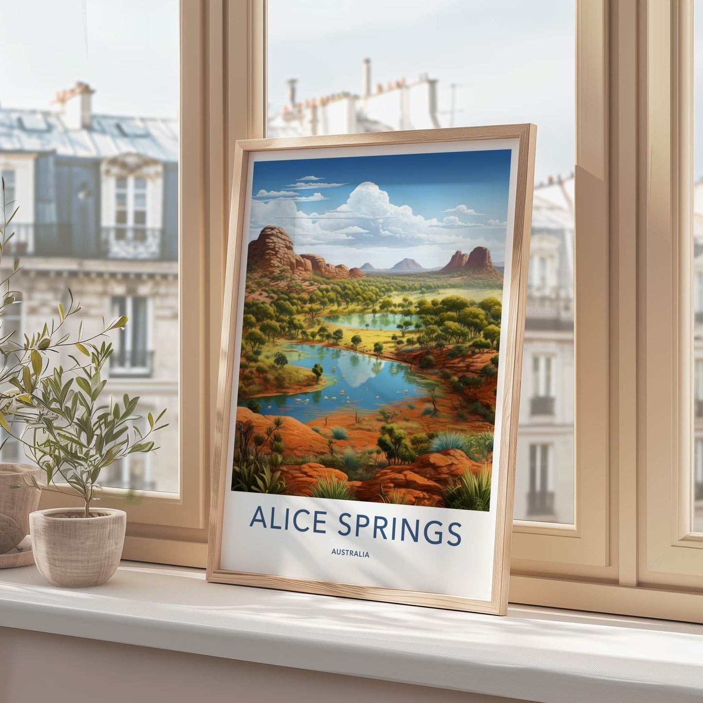 Alice Springs Poster - Australia Travel Art - Lush Desert Landscape Home Decor