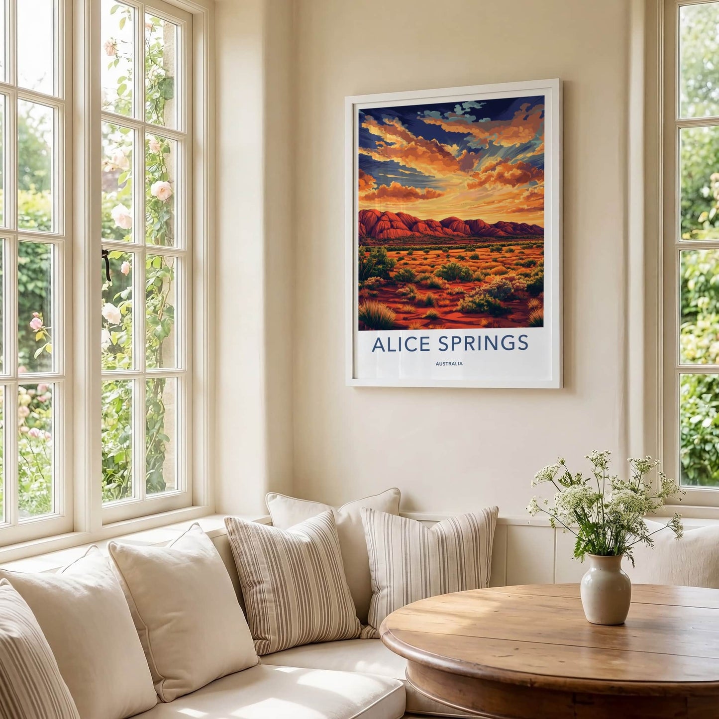 Alice Springs Poster - Australia Travel Art - Vibrant Desert Sky Home Decor