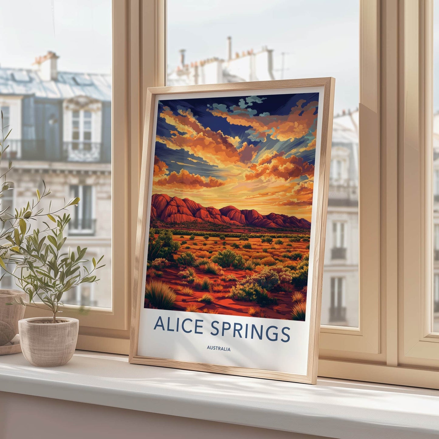 Alice Springs Poster - Australia Travel Art - Vibrant Desert Sky Home Decor