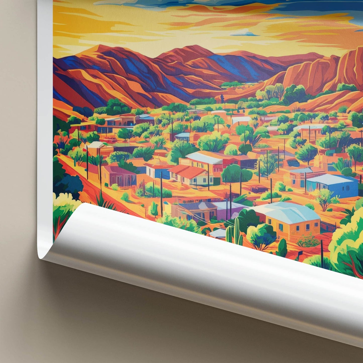 Alice Springs Poster - Australia Travel Art - Vibrant Desert Town Home Decor