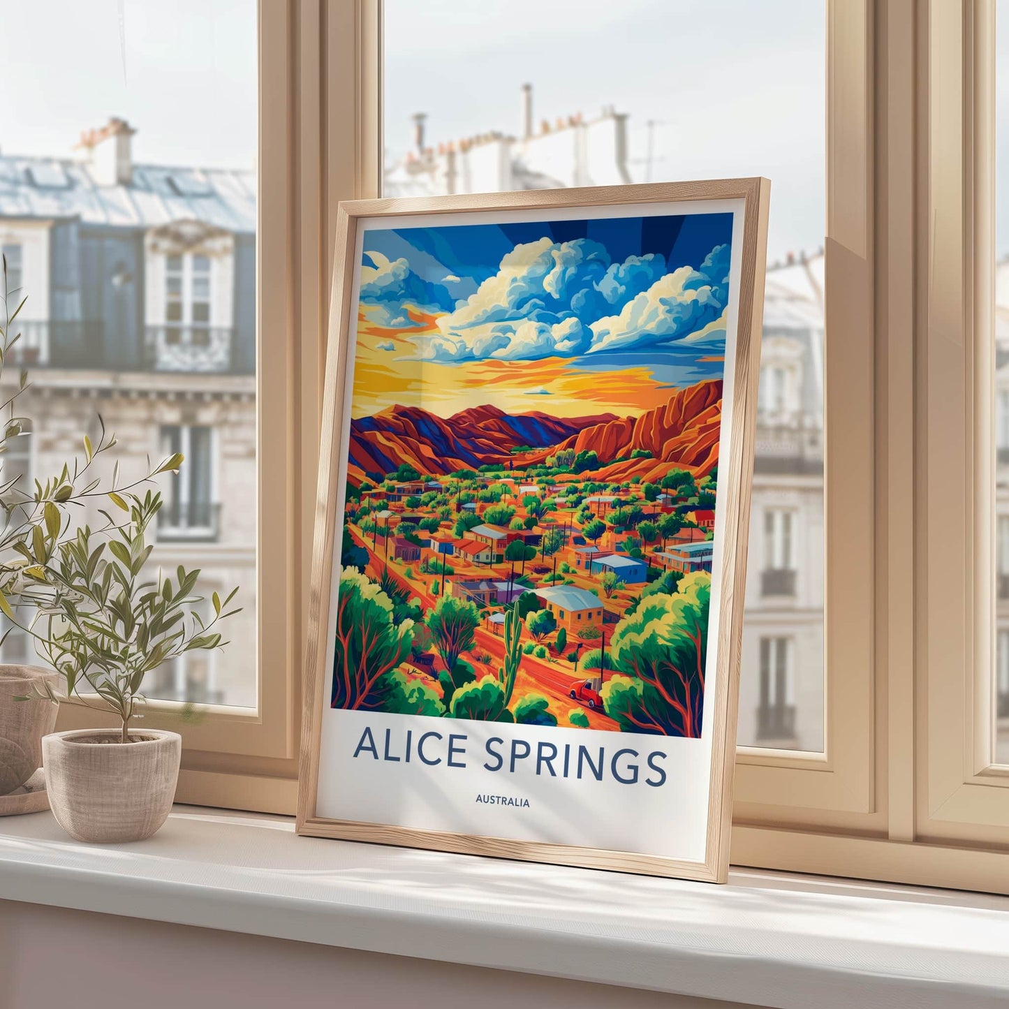 Alice Springs Poster - Australia Travel Art - Vibrant Desert Town Home Decor