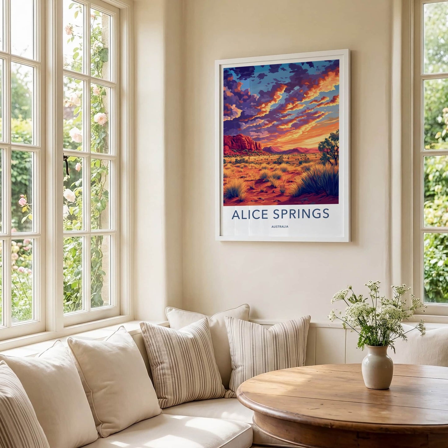 Alice Springs Poster - Australia Wall Art - Vibrant Outback Sunset Home Decor