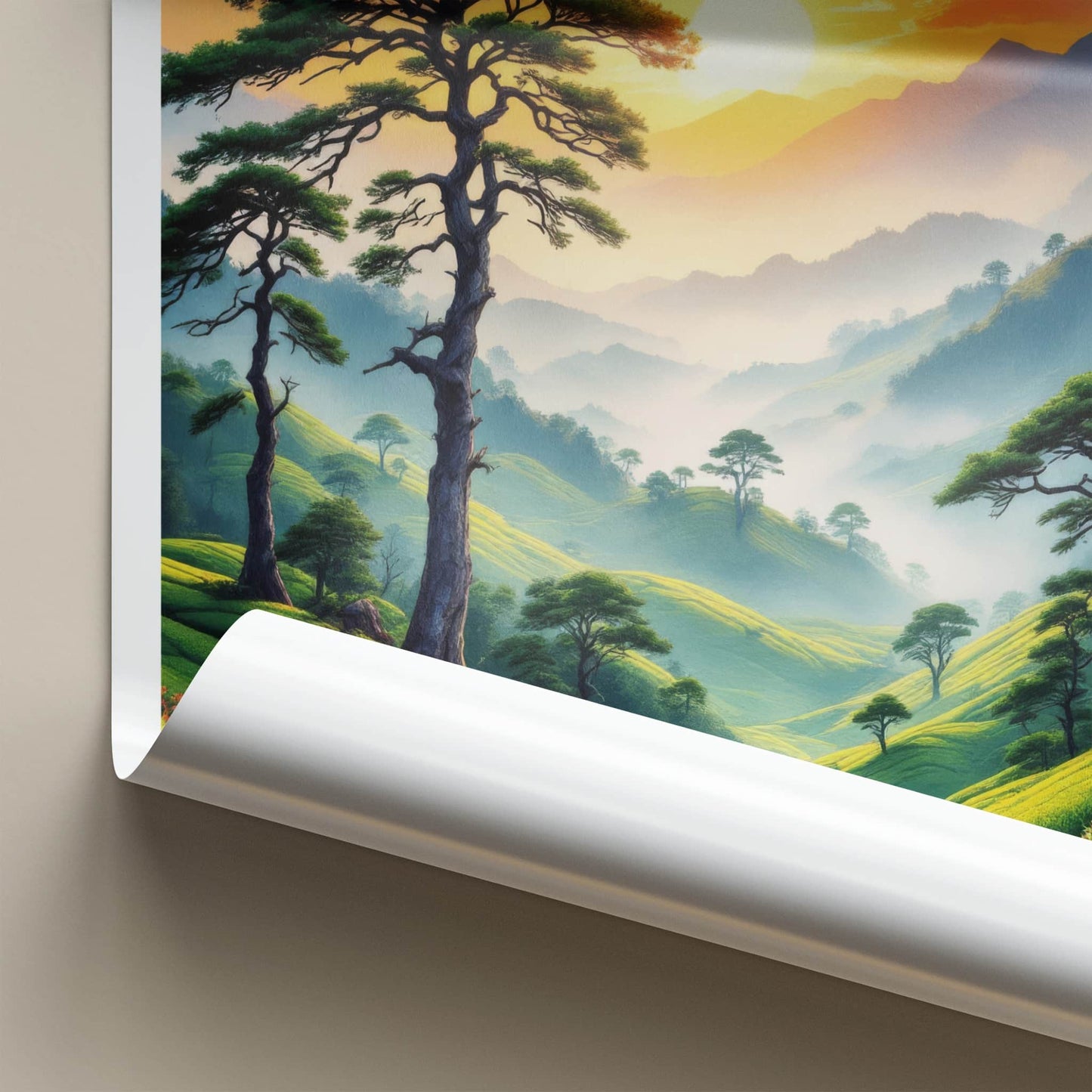 Alishan Poster - Taiwan Travel Art - Misty Tea Fields Gallery Art