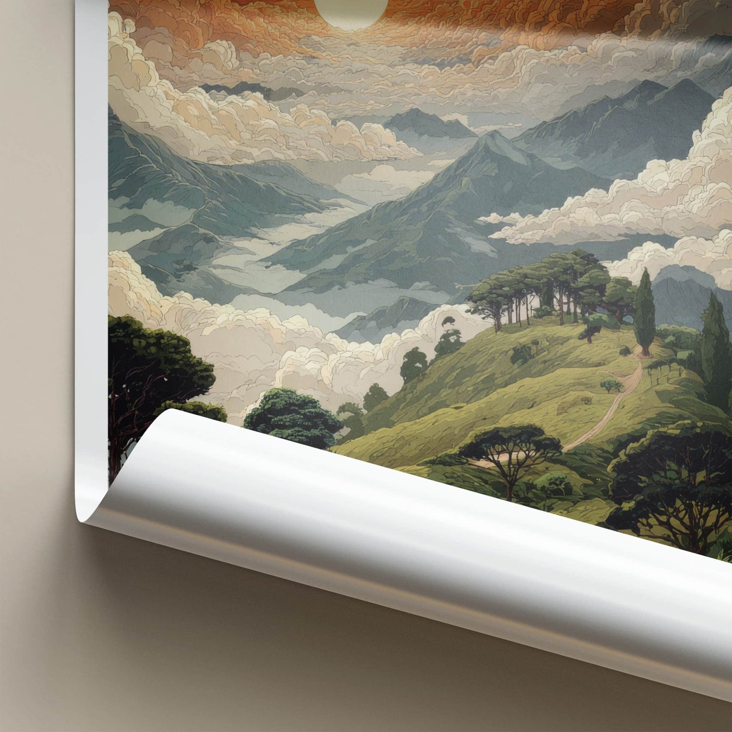 Alishan Poster - Taiwan Travel Print - Majestic Mountain Sunrise Home Decor