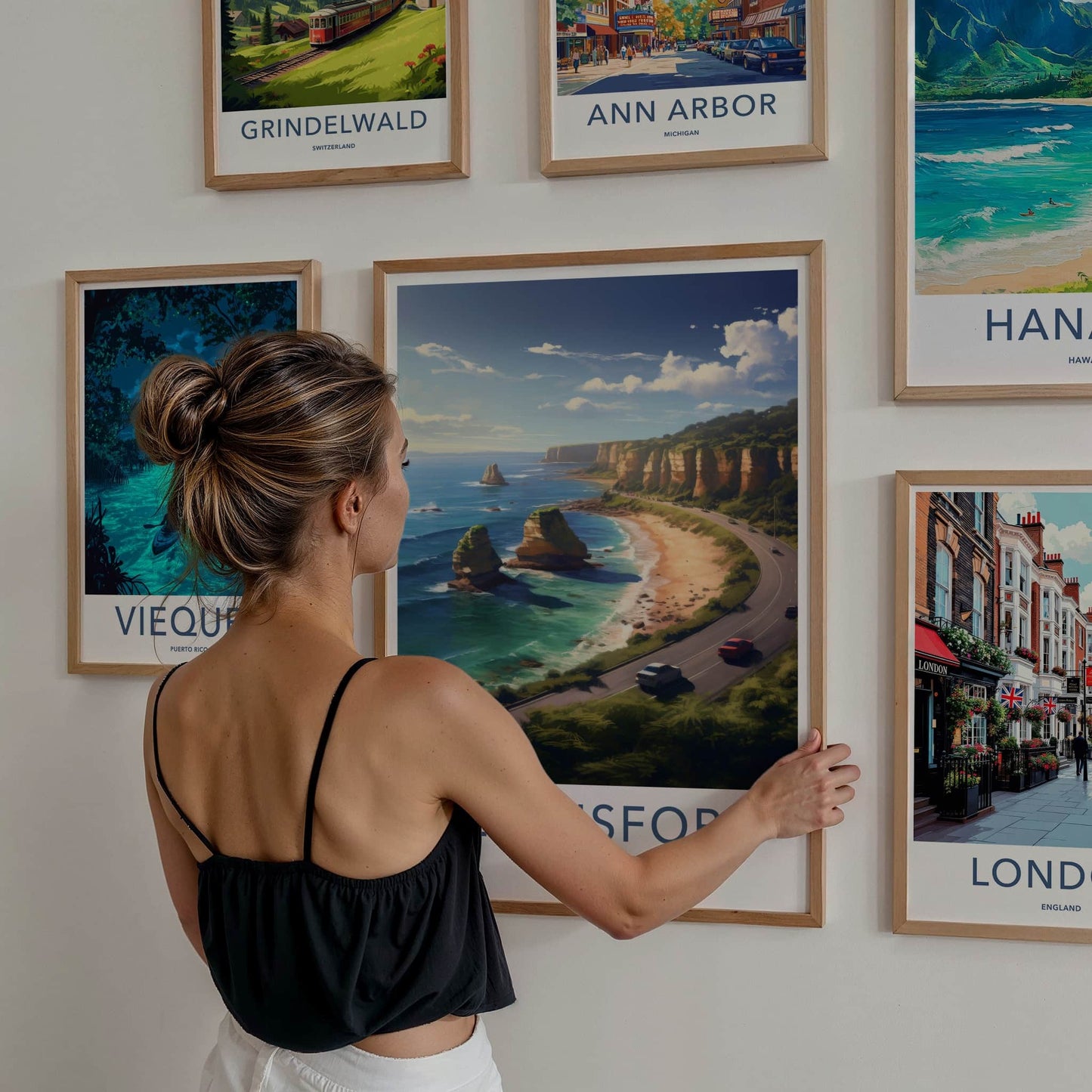 Allansford Poster - Australia Travel Art - Coastal Road Ocean Home Decor