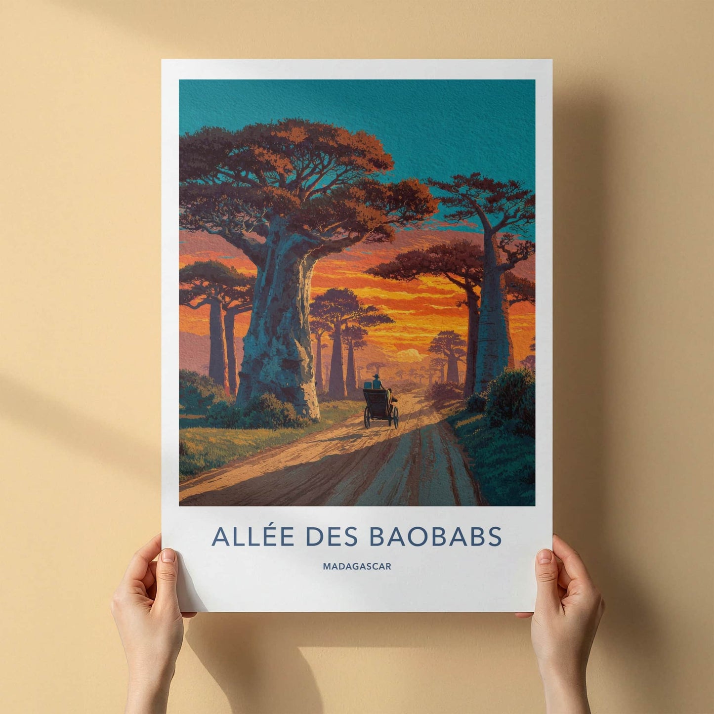 Allee Des Baobabs Poster - Madagascar Framed Art - Dirt Path Sunset Home Art