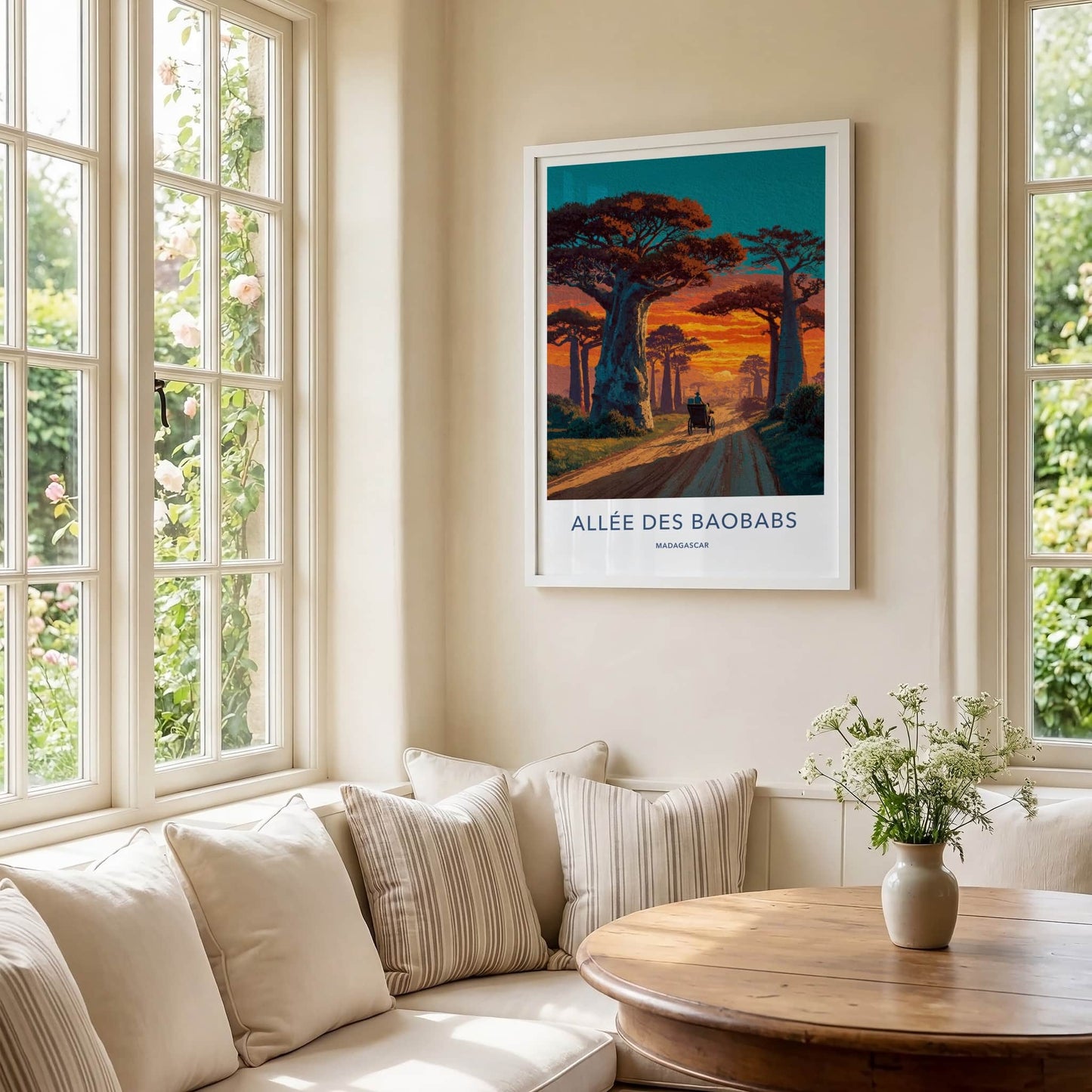 Allee Des Baobabs Poster - Madagascar Framed Art - Dirt Path Sunset Home Art