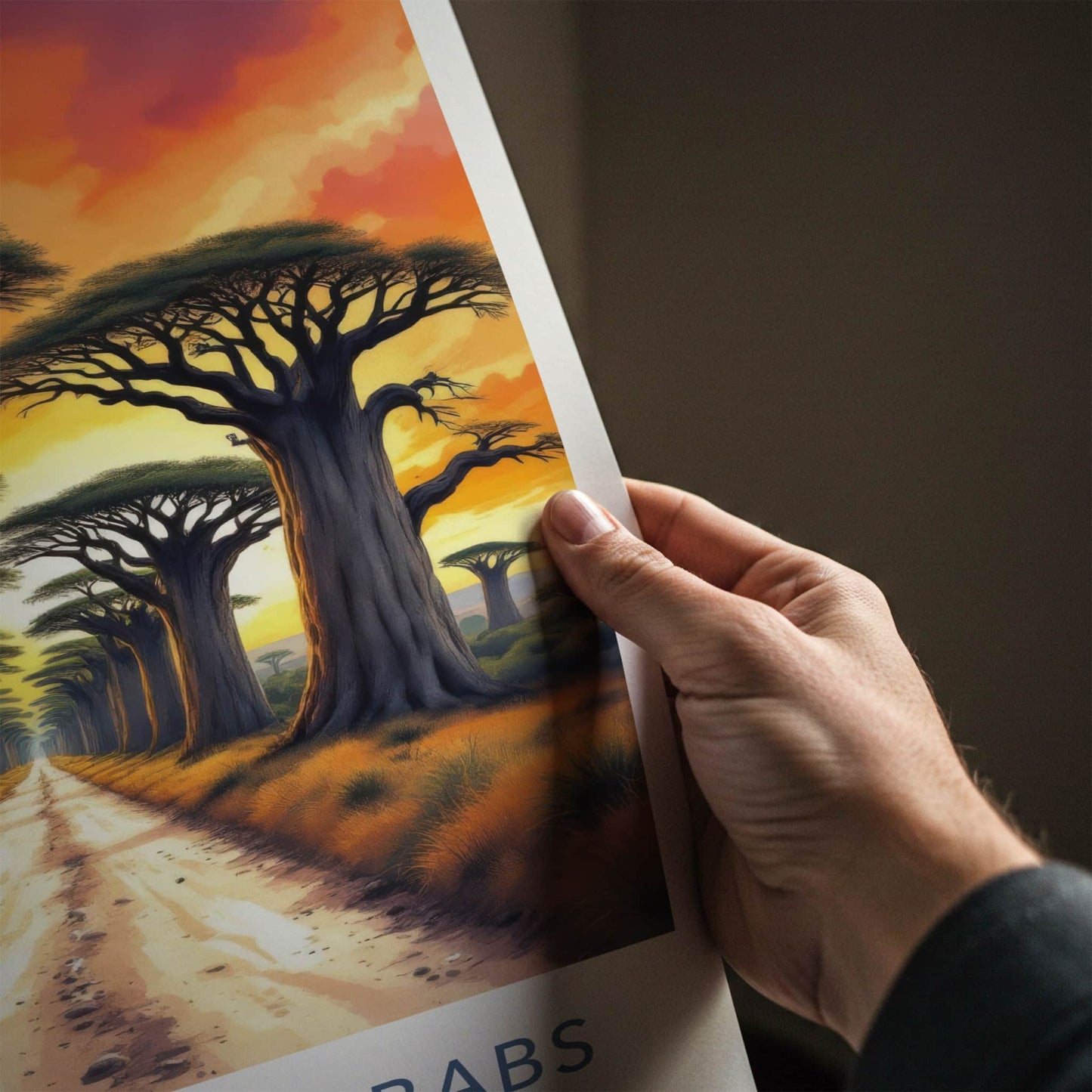 Allee Des Baobabs Poster - Madagascar Travel Art - Sunset Africa Home Decor
