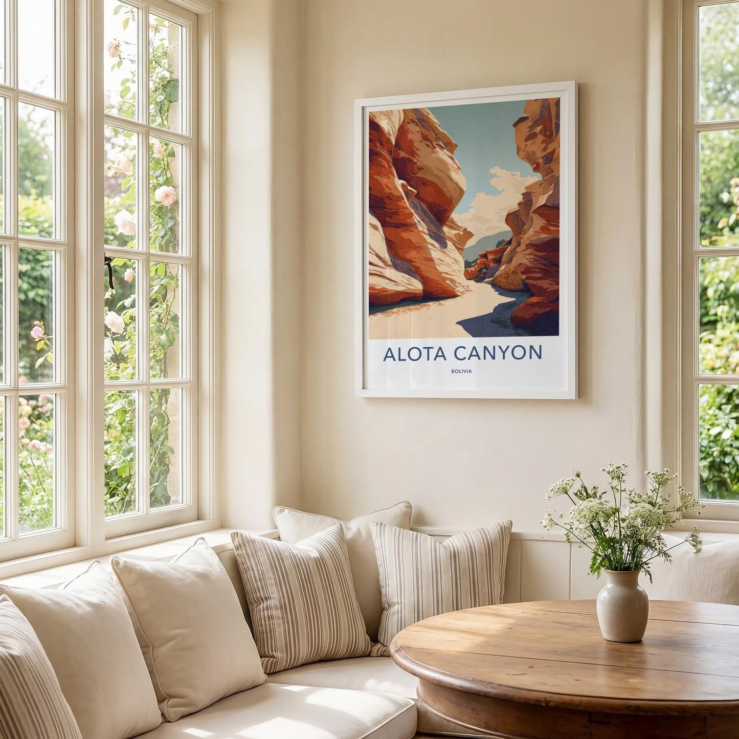 Alota Canyon Poster - Bolivia Travel Illustration - Striking Desert Canyon Lounge Decor