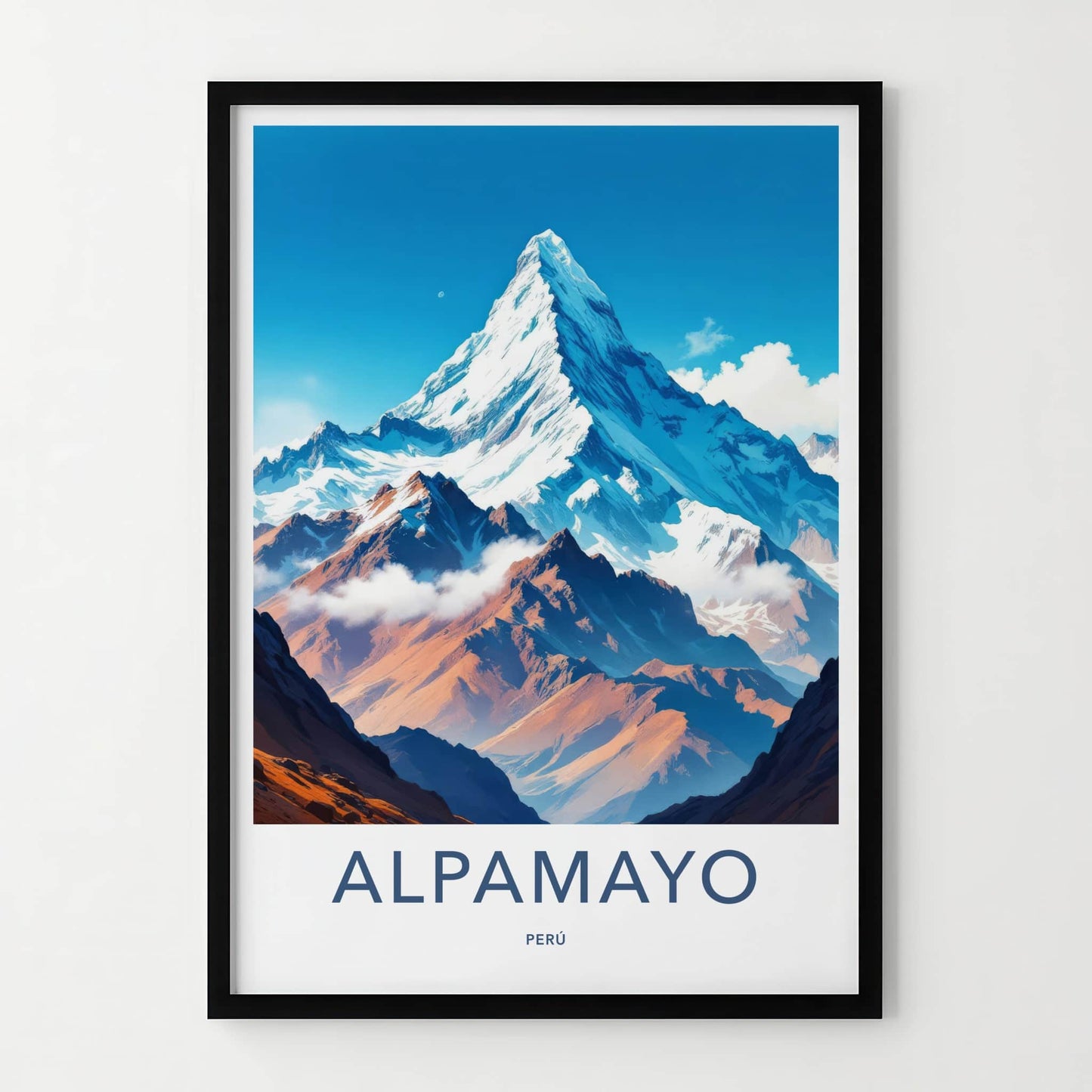 Alpamayo Poster - Peru Framed Print - Snowy Mountain Peak Framed Decor