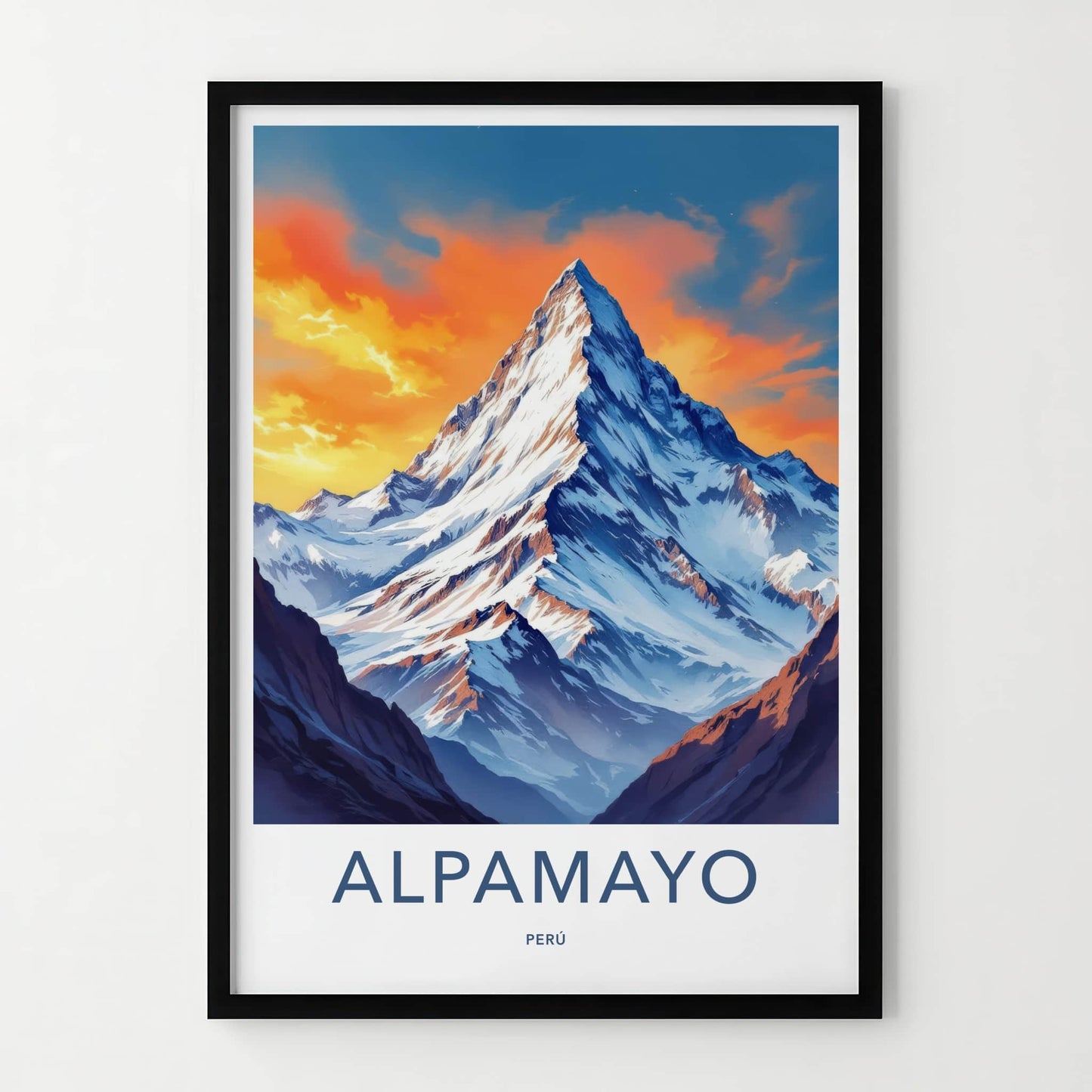 Alpamayo Poster - Peru Travel Art - Towering Snowy Summit Home Decor