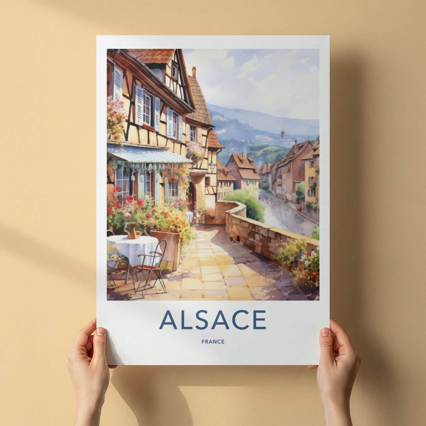 Alsace Poster - France Travel Art - Flowered Village Street Home Decor