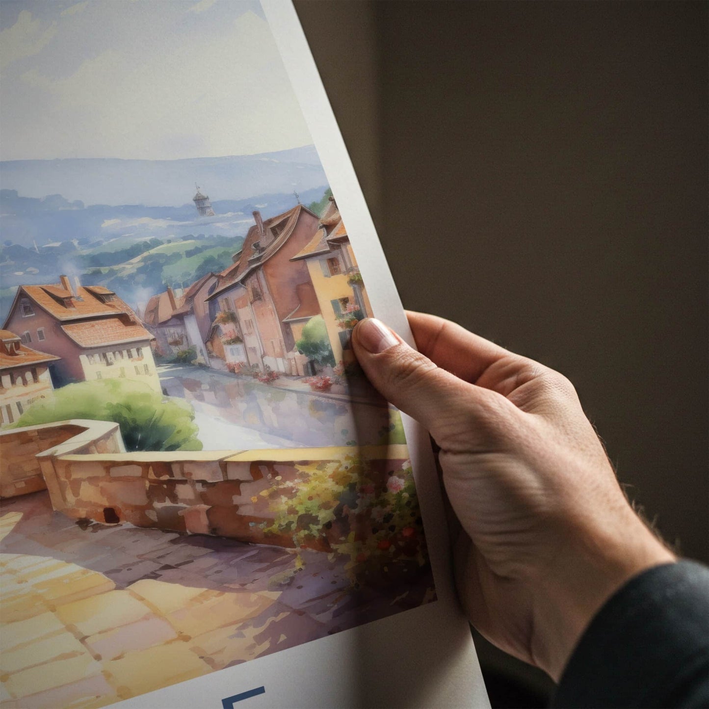 Alsace Poster - France Travel Art - Flowered Village Street Home Decor