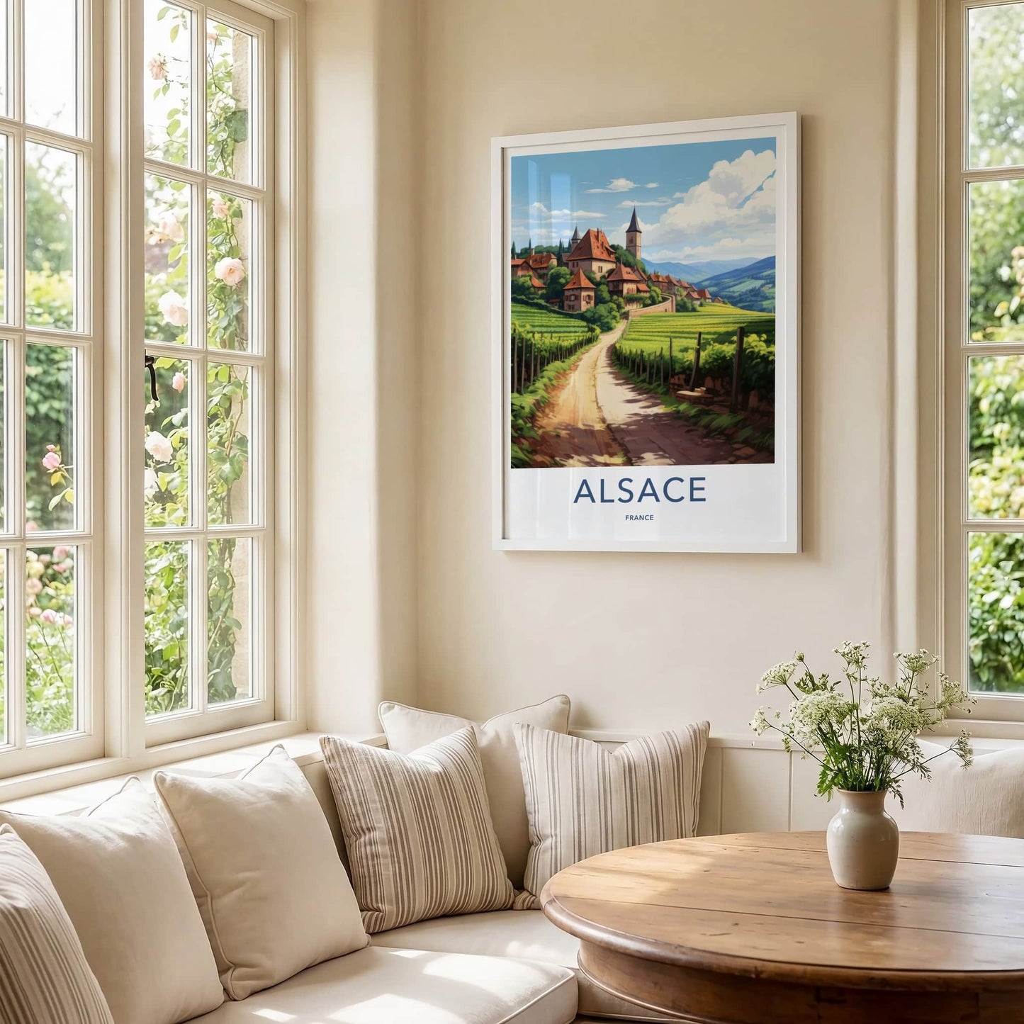 Alsace Poster - France Travel Art - Winding Road Vineyards Home Decor
