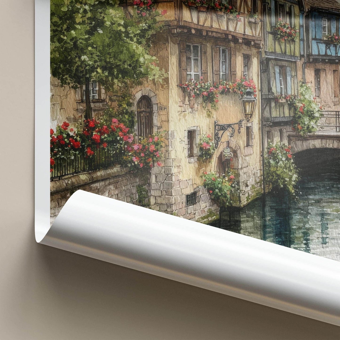 Alsace Poster - France Travel Print - Charming Canal Town Home Decor