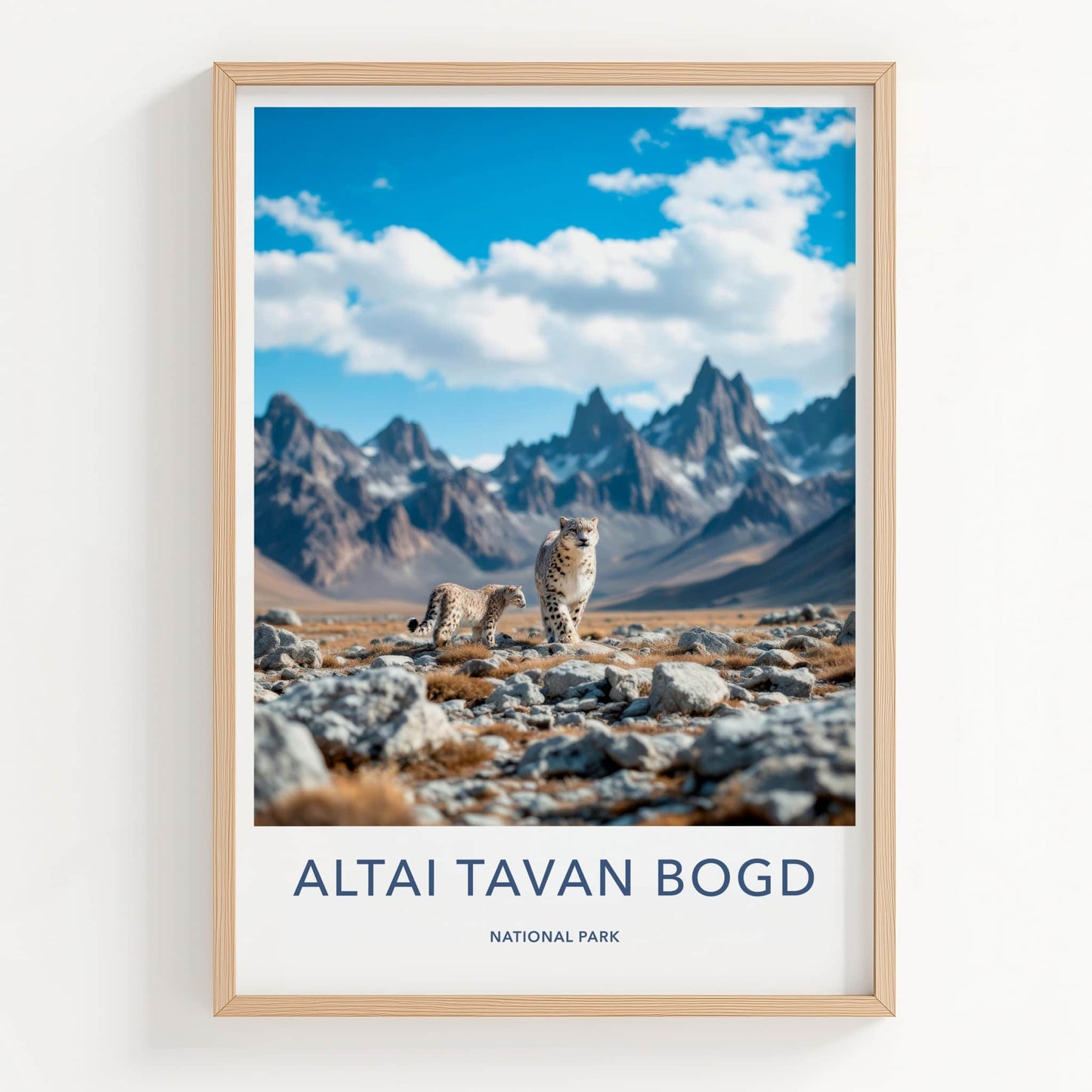 Altai Tavan Bogd Poster - Mongolia Travel Art - Snow Leopards Mountain Landscape Home Decor