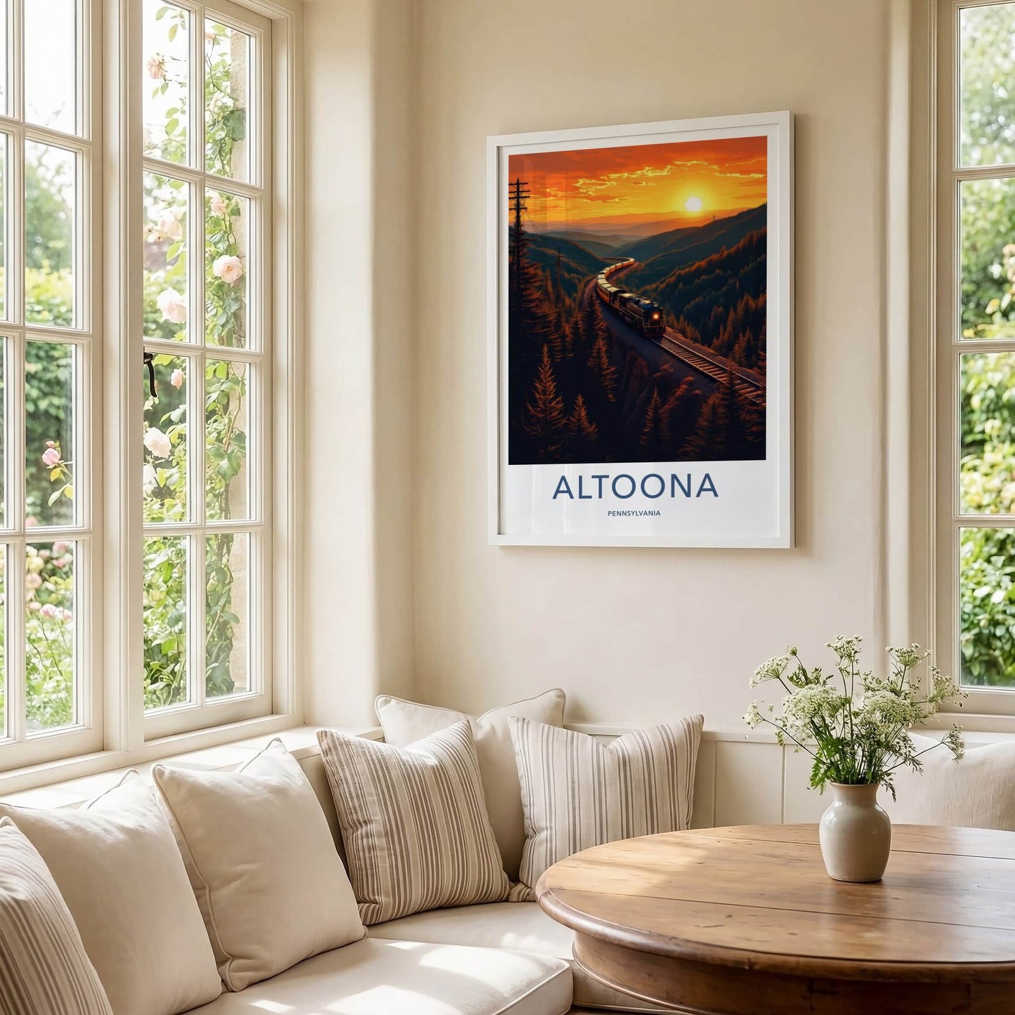 Altoona Poster - Pennsylvania Art Print - Golden Hour Train Home Decor