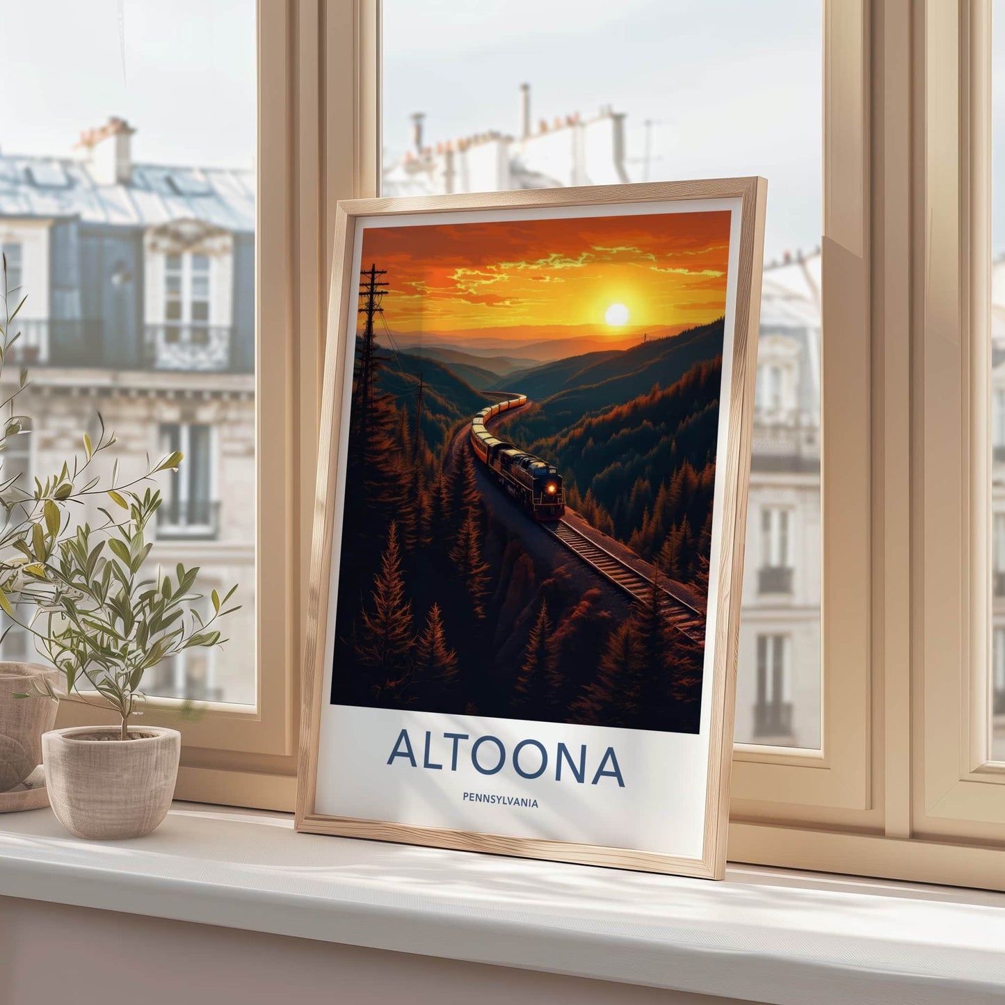 Altoona Poster - Pennsylvania Art Print - Golden Hour Train Home Decor