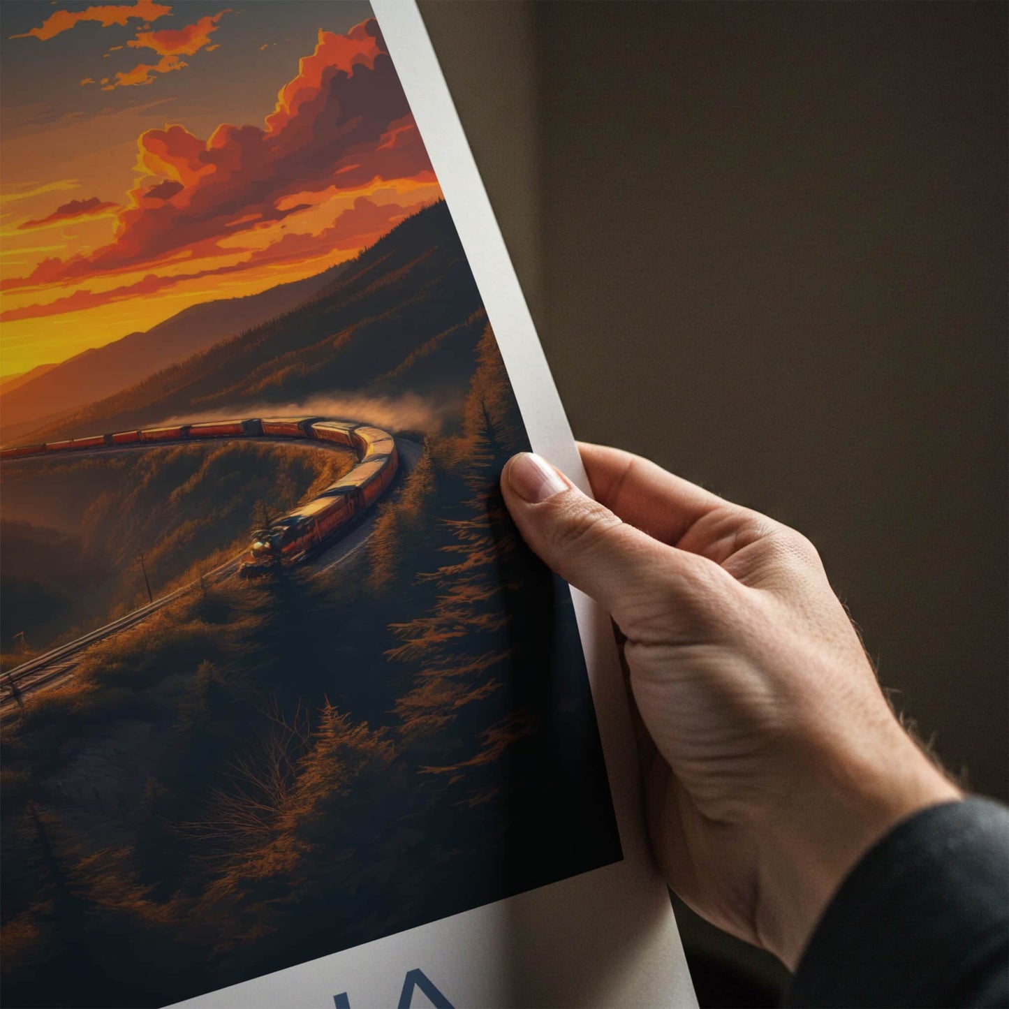 Altoona Poster - Pennsylvania Travel Art - Curving Train Sunset Wall Decor
