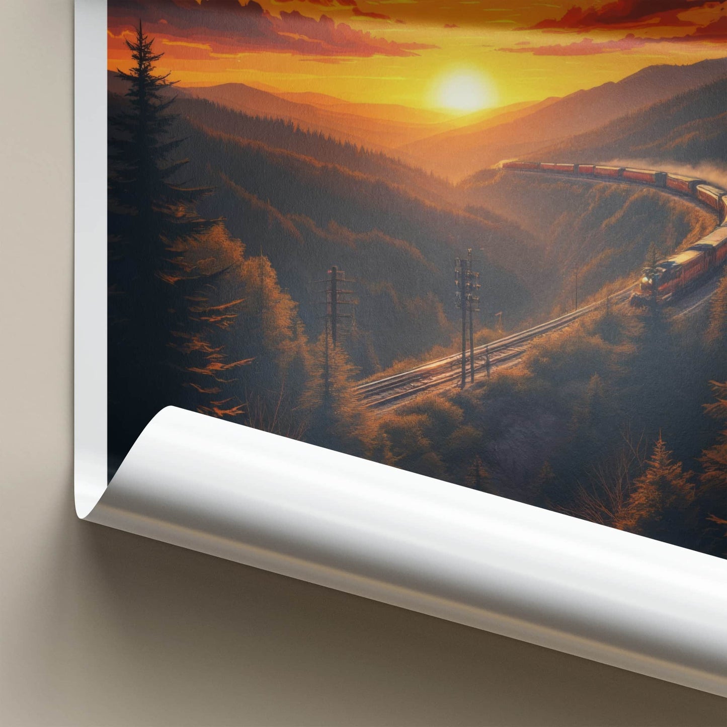 Altoona Poster - Pennsylvania Travel Art - Curving Train Sunset Wall Decor