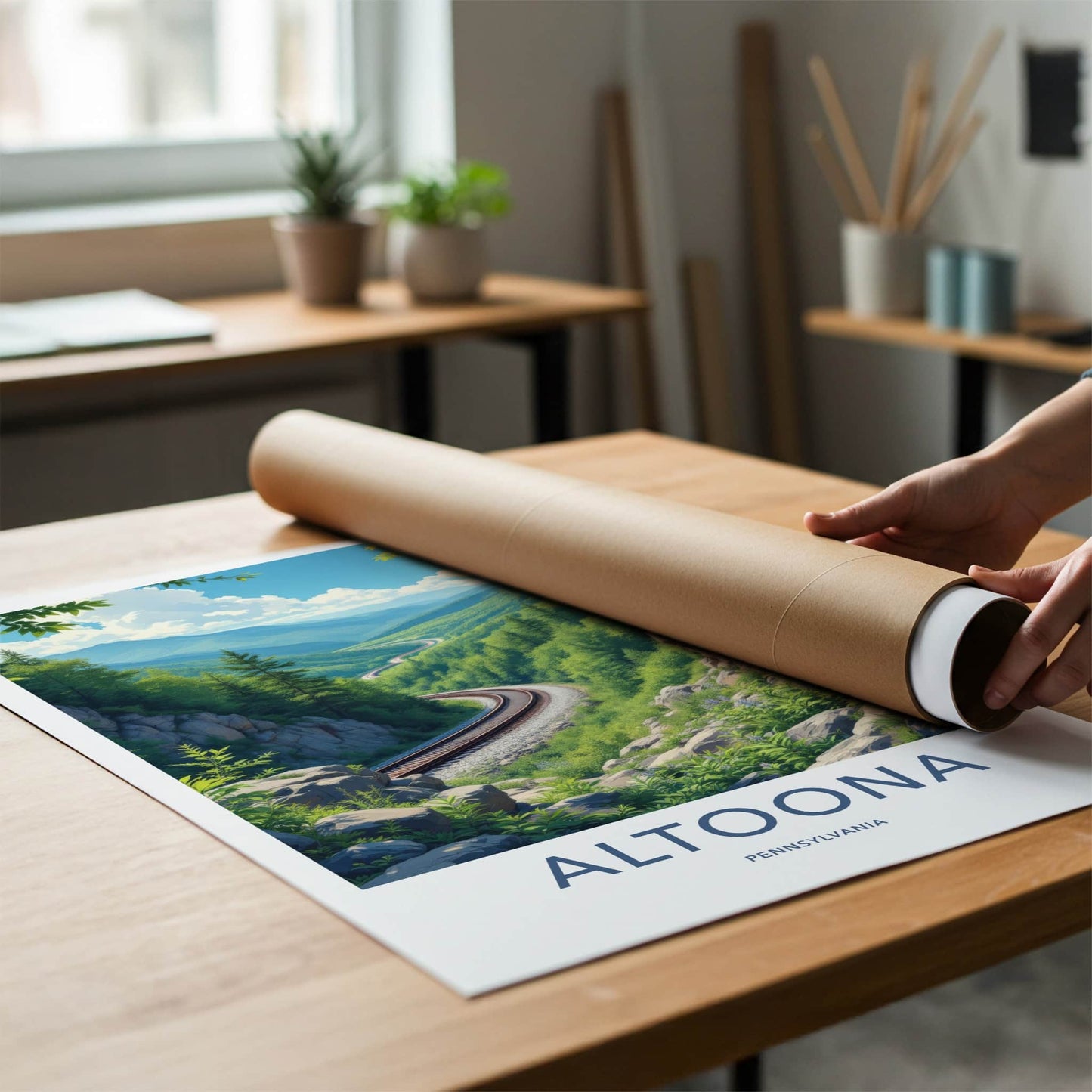 Altoona Poster - Pennsylvania Travel Art - Winding Mountain Railway Wall Decor