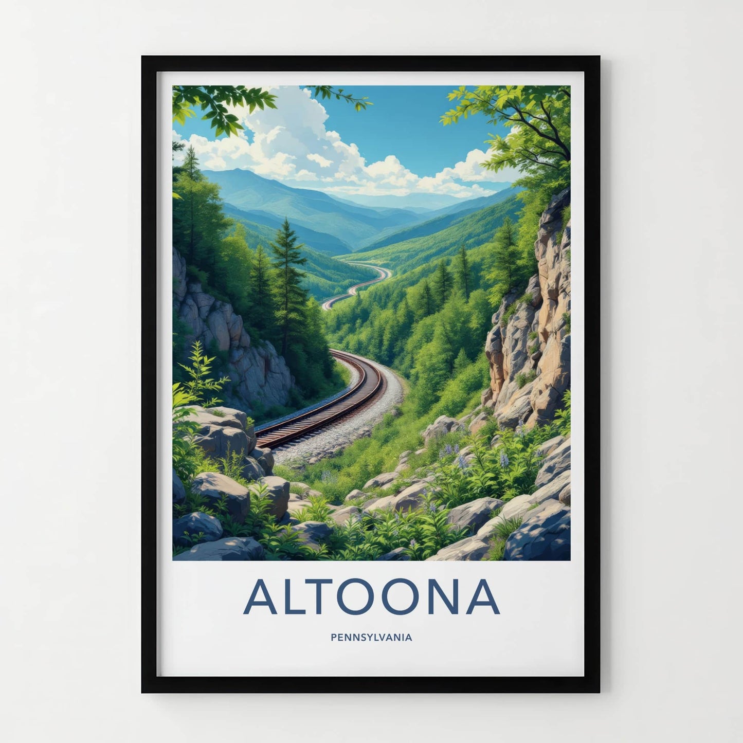 Altoona Poster - Pennsylvania Travel Art - Winding Mountain Railway Wall Decor