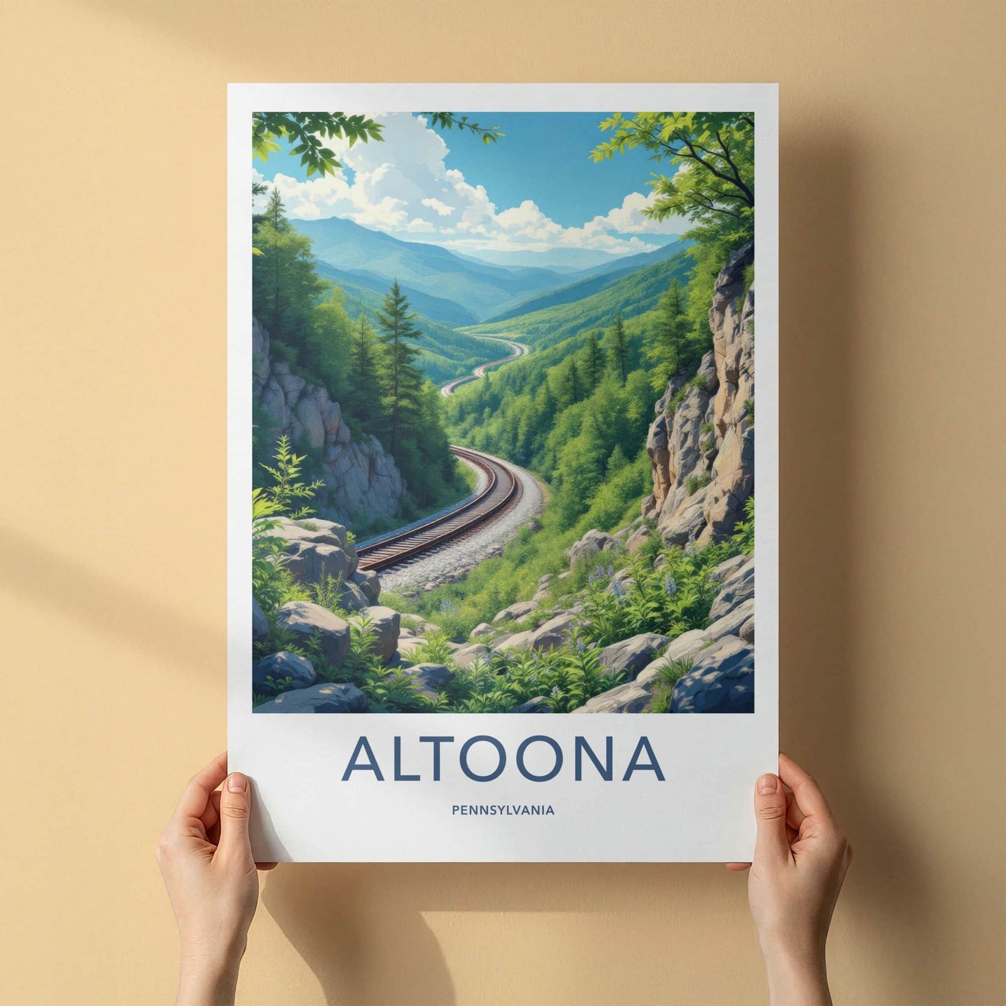 Altoona Poster - Pennsylvania Travel Art - Winding Mountain Railway Wall Decor
