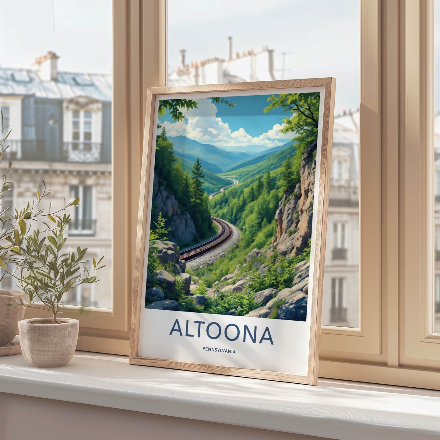 Altoona Poster - Pennsylvania Travel Art - Winding Mountain Railway Wall Decor