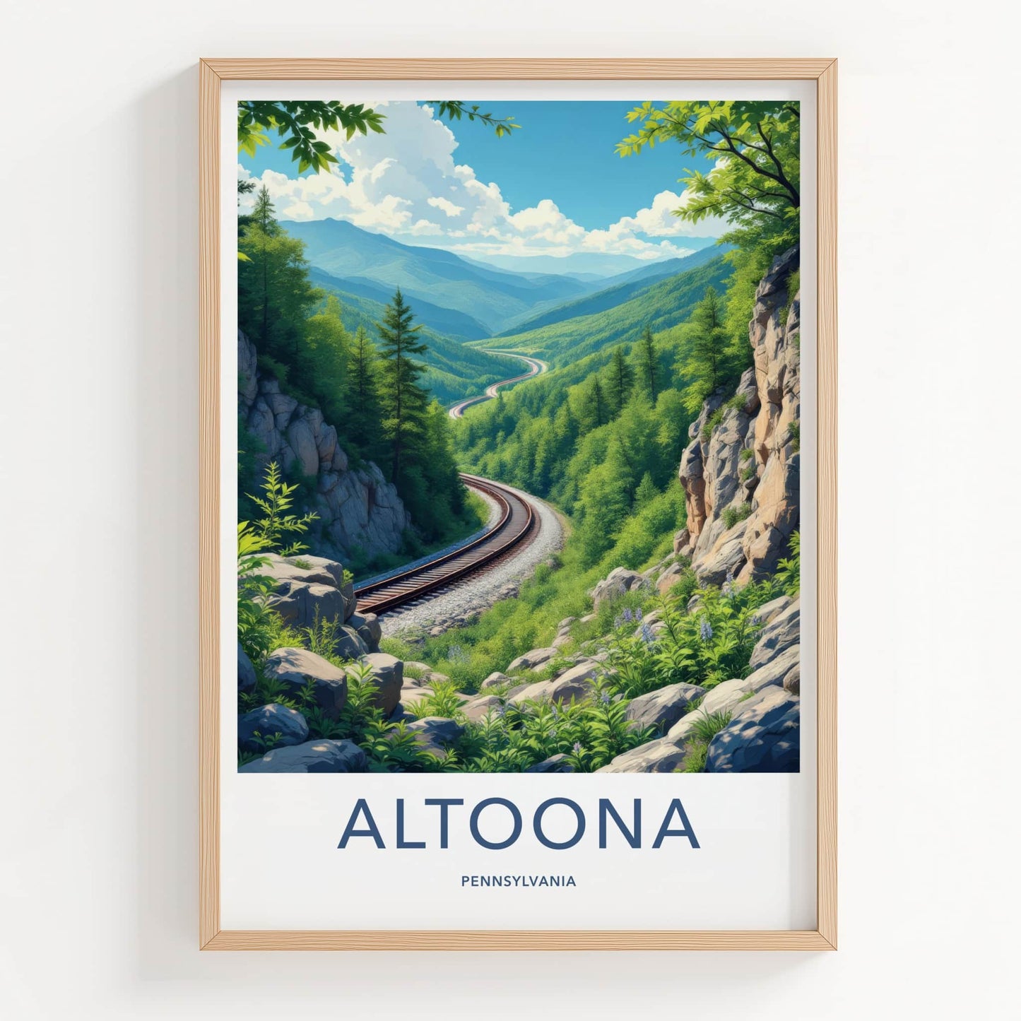 Altoona Poster - Pennsylvania Travel Art - Winding Mountain Railway Wall Decor