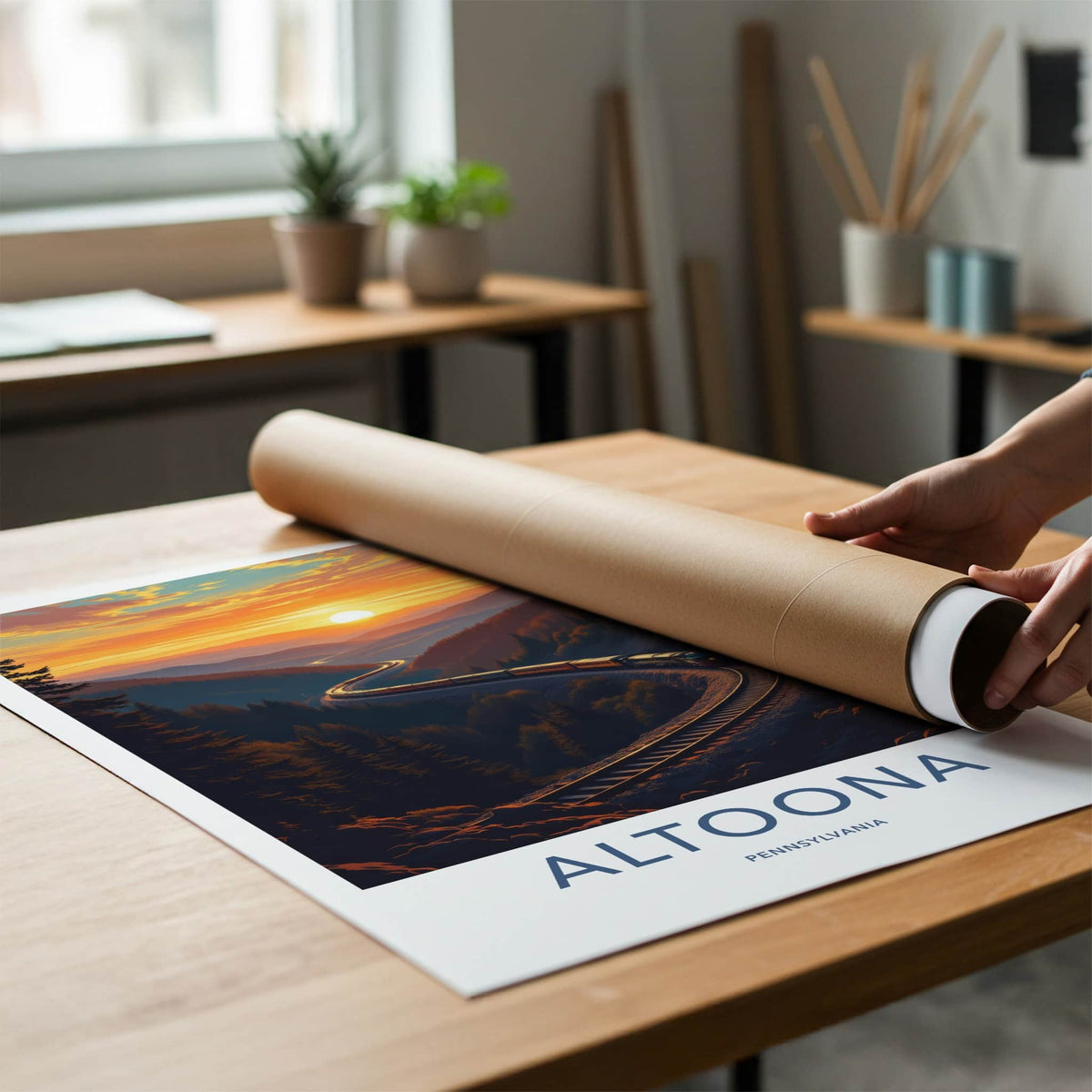 Altoona Poster - Pennsylvania Travel Art - Winding Valley Sunset Home Decor
