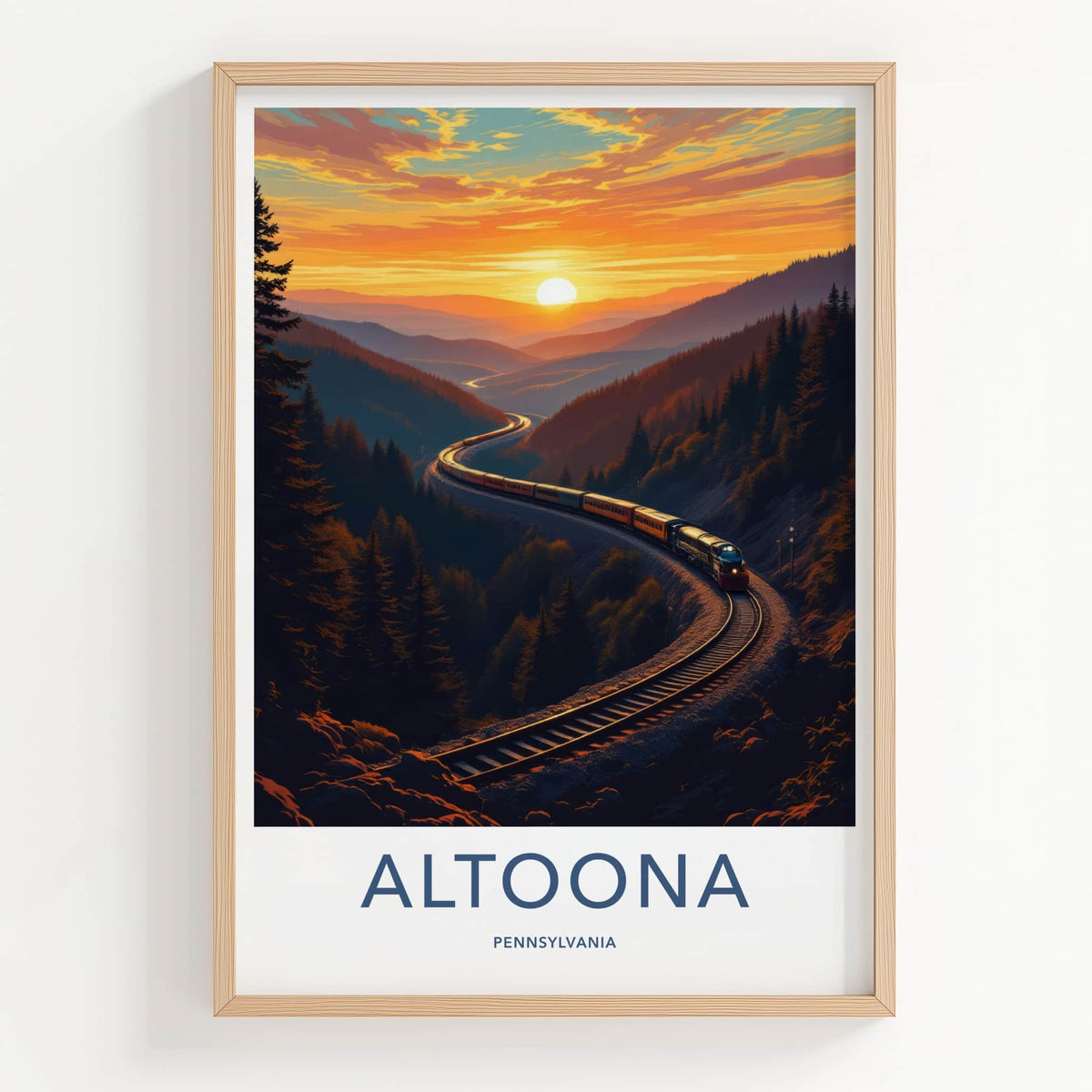 Altoona Poster - Pennsylvania Travel Art - Winding Valley Sunset Home Decor