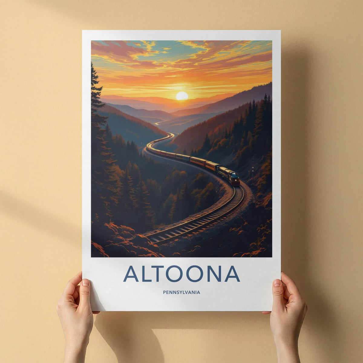 Altoona Poster - Pennsylvania Travel Art - Winding Valley Sunset Home Decor