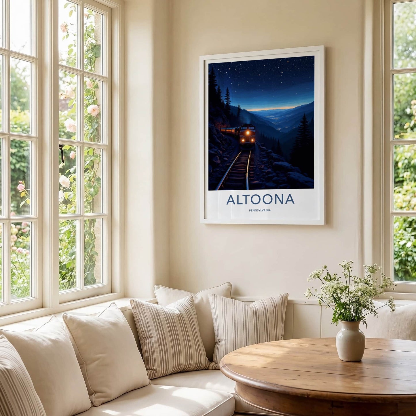 Altoona Poster - Pennsylvania Wall Art - Starry Night Train Home Decor