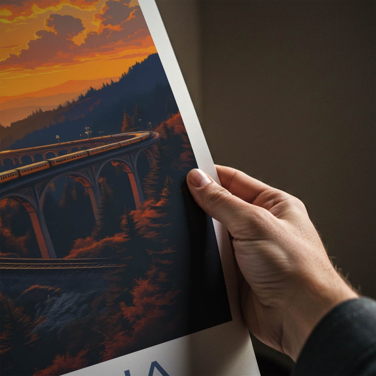 Altoona Poster - Pennsylvania Wall Art - Sunset Train Viaduct Home Decor