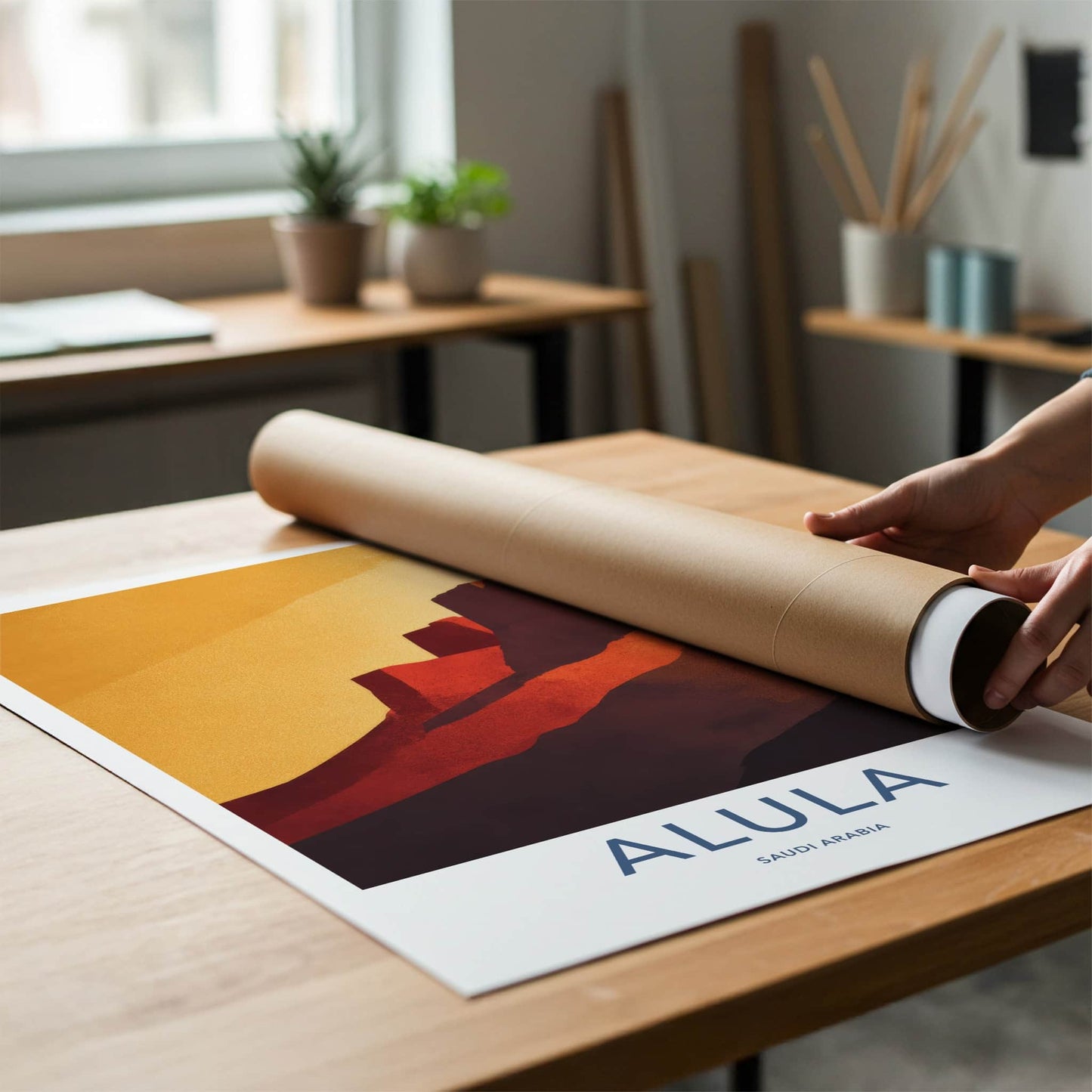 AlUla Poster - Saudi Arabia Abstract Desert Hills Wall Decor