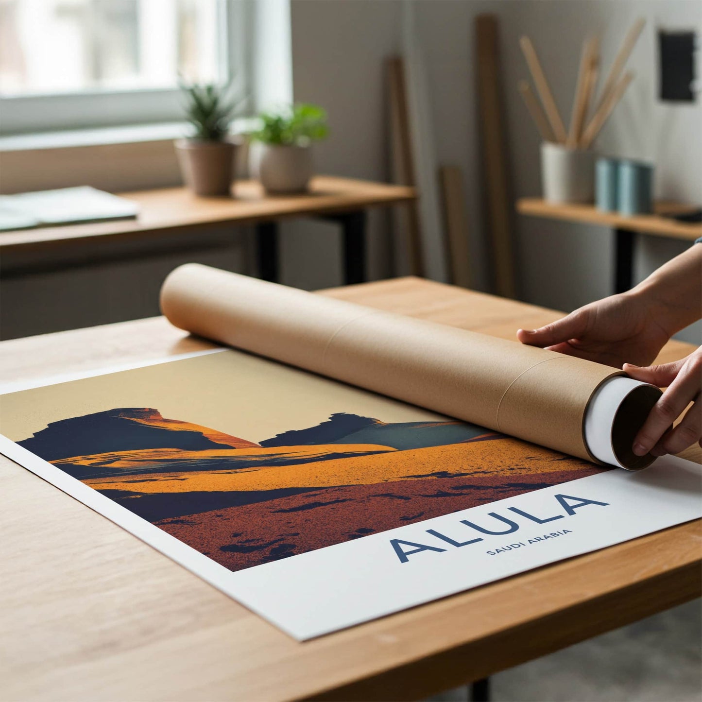 Alula Poster - Saudi Arabia Travel Print Desert Formations Home Decor