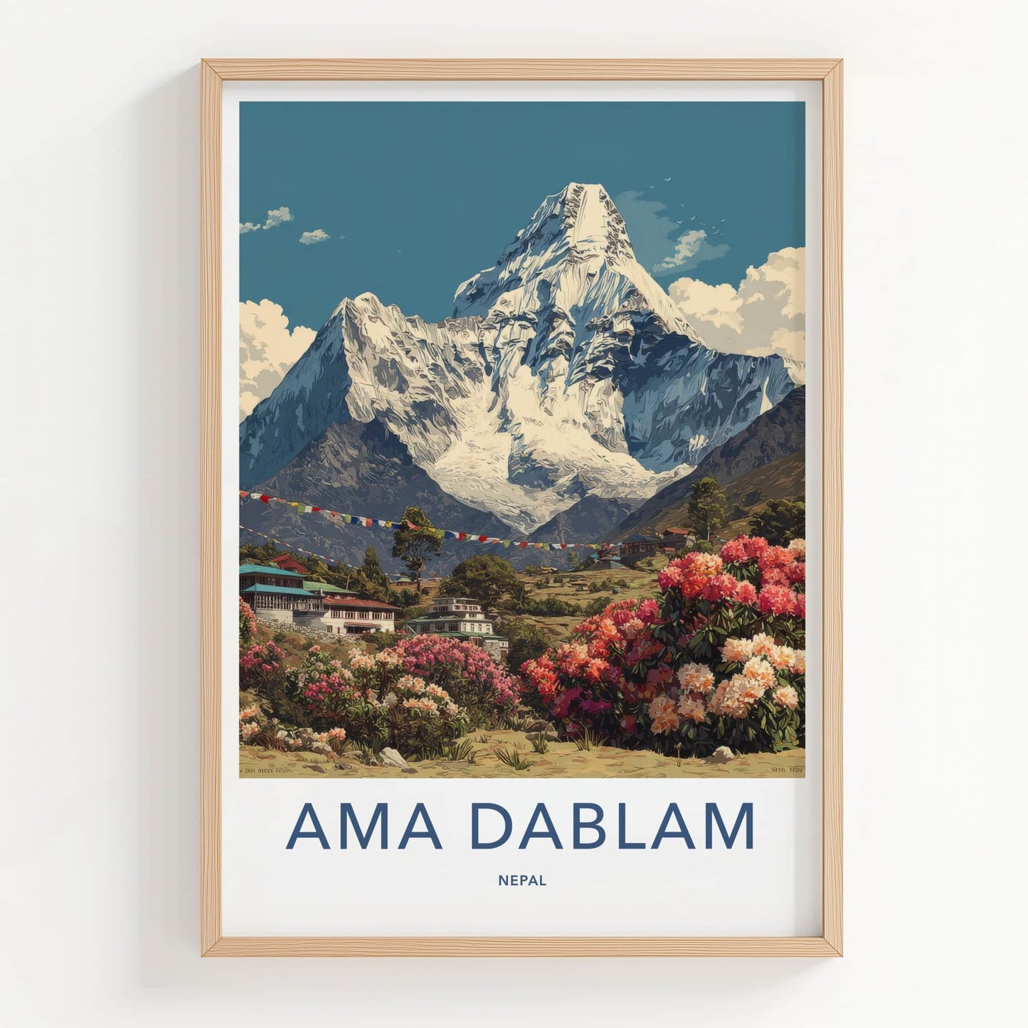 Ama Dablam Poster - Nepal Travel Print - Snowy Mountain Peak Home Decor