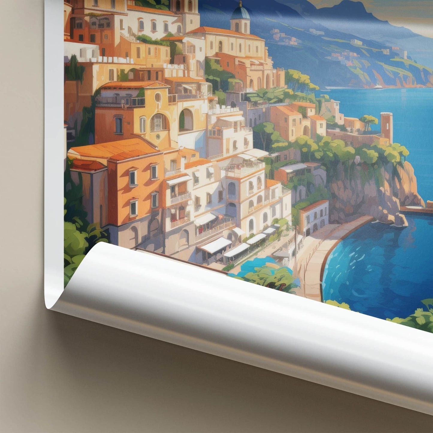Amalfi Poster - Italy Travel Art - Coastal Cliffside Town Home Decor