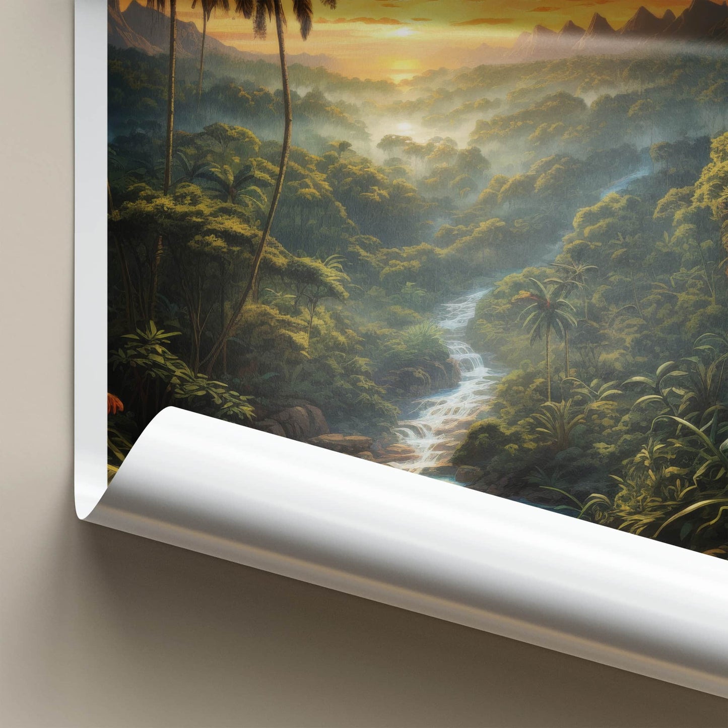 Amazonas Poster - Brazil Travel Art - Lush River Waterfall Home Decor